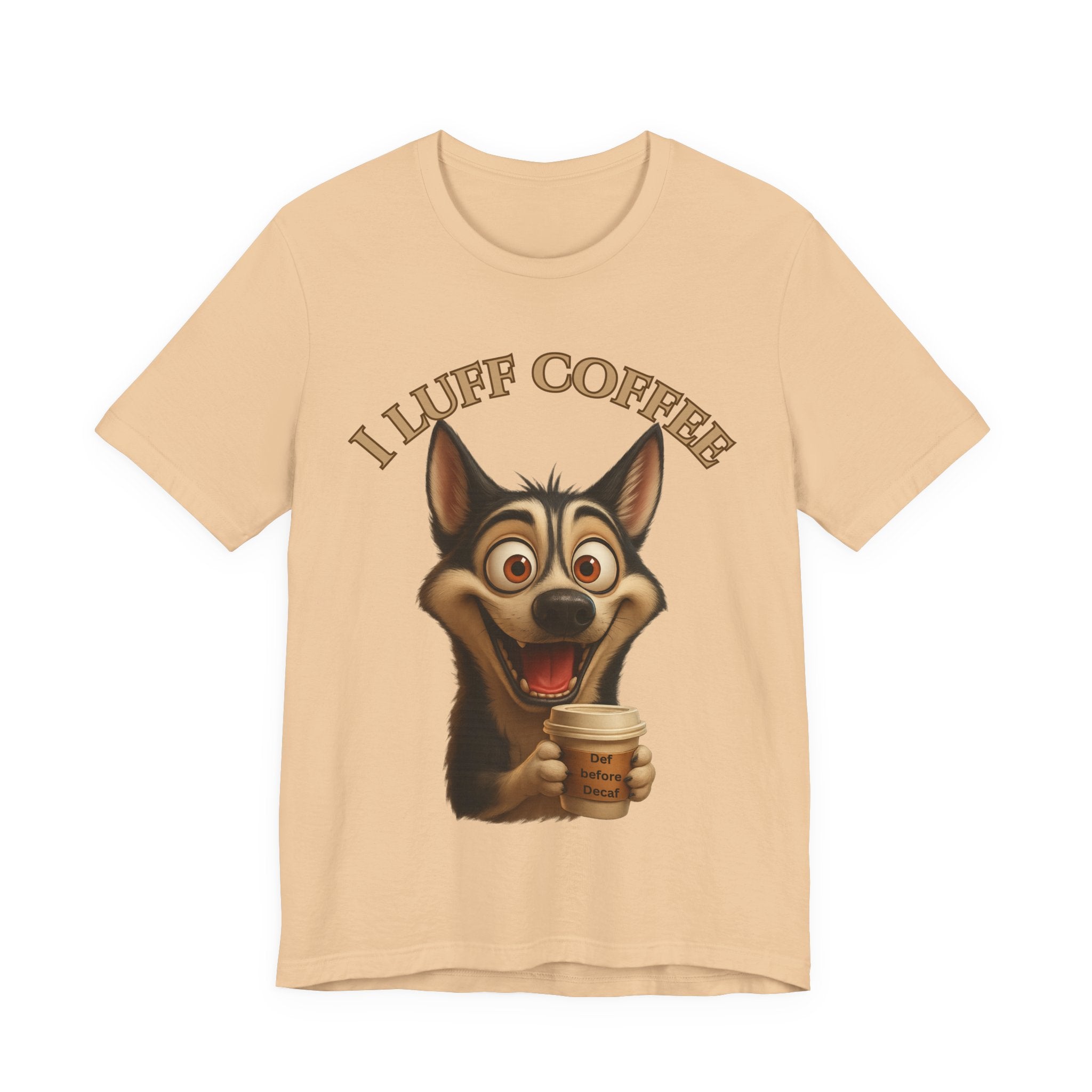 Funny Coffee Lover Tee | I Luff Coffee Unisex Jersey Short Sleeve T-Shirt
