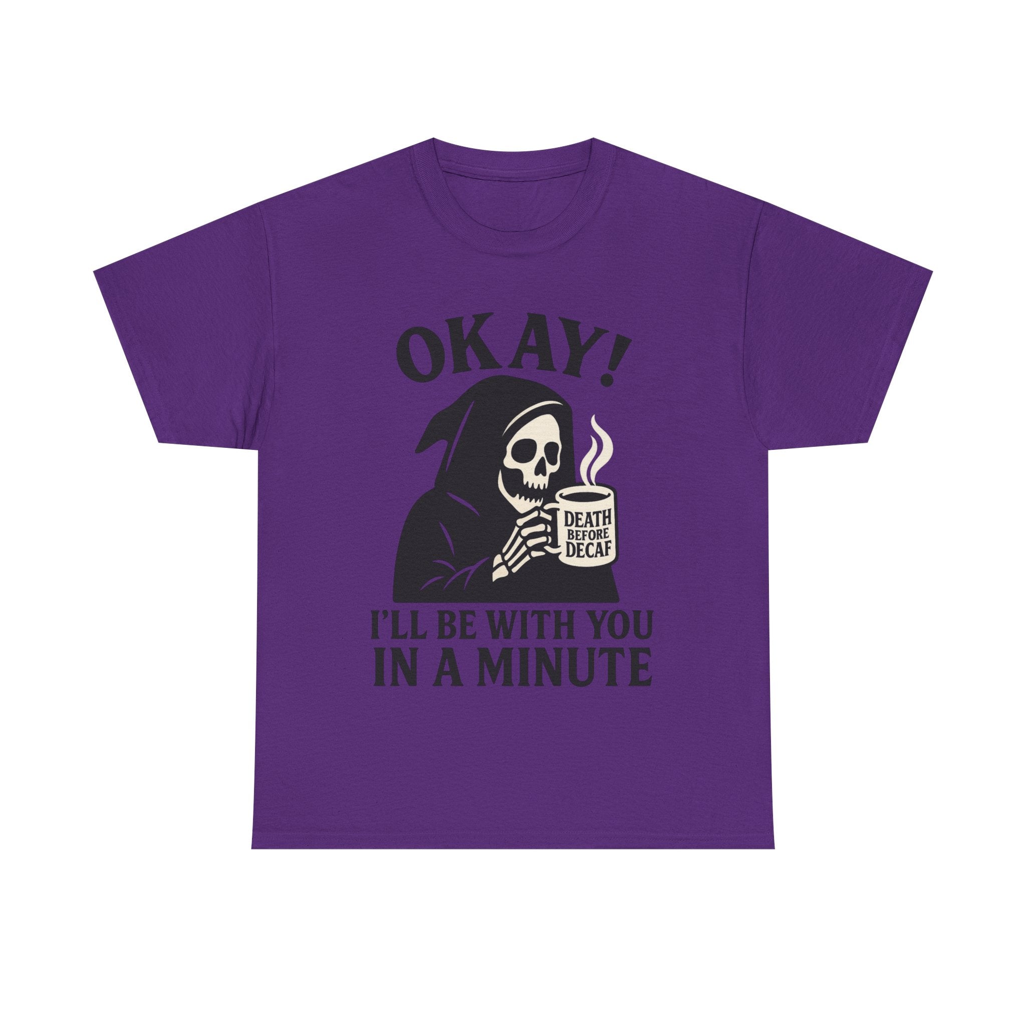 Funny Grim Reaper T-Shirt, Unisex Heavy Cotton Tee for Halloween, Gift for Friends, Skull Design, Quirky Casual Wear