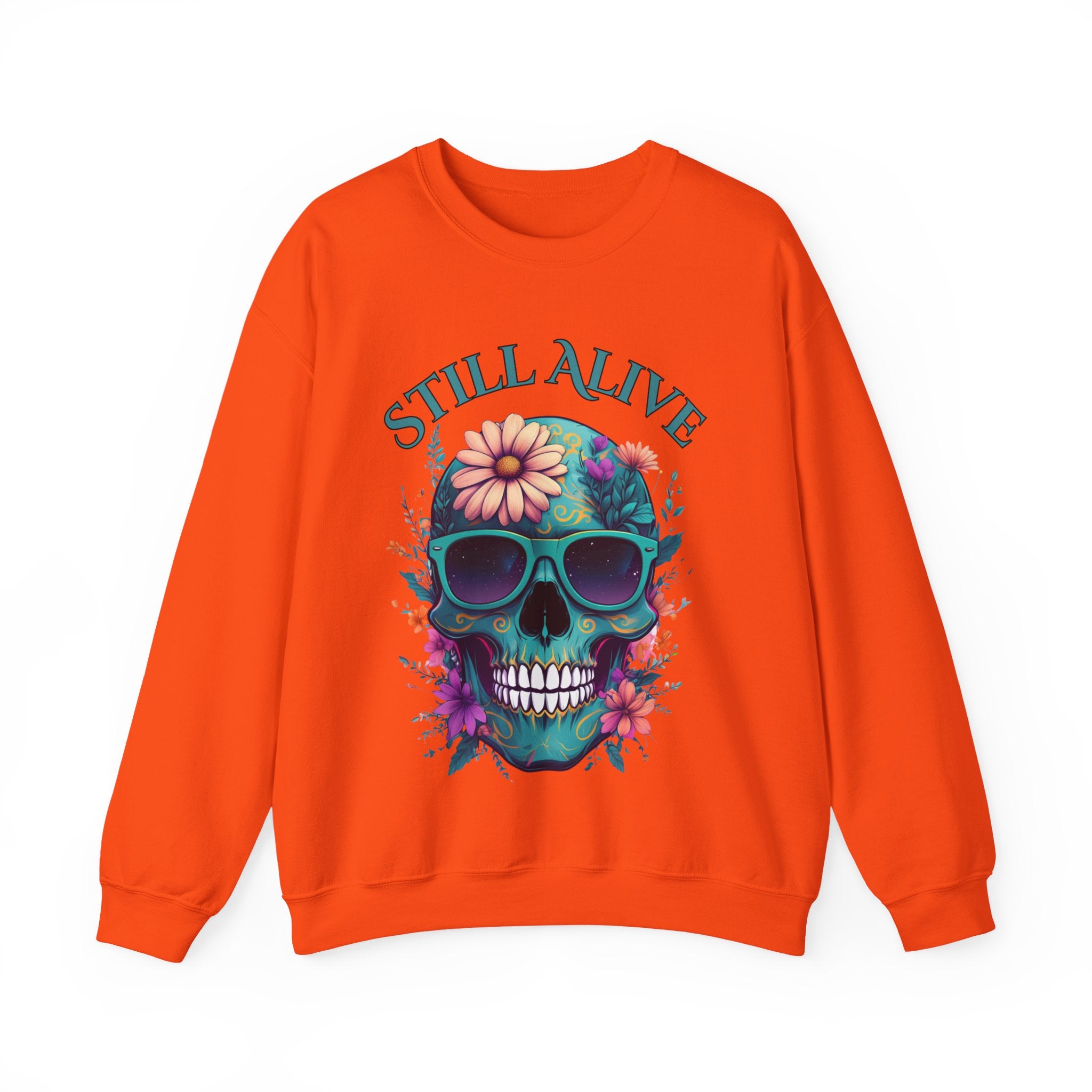 Still Alive Skull Floral Crewneck Sweatshirt