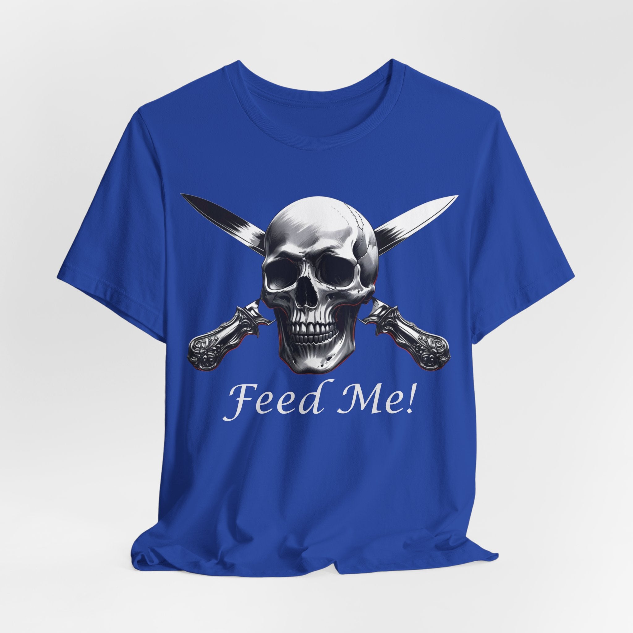 Skull Feed Me Tee, Edgy Graphic T-Shirt, Humour, Punk Fashion Shirt, Unisex Casual Wear