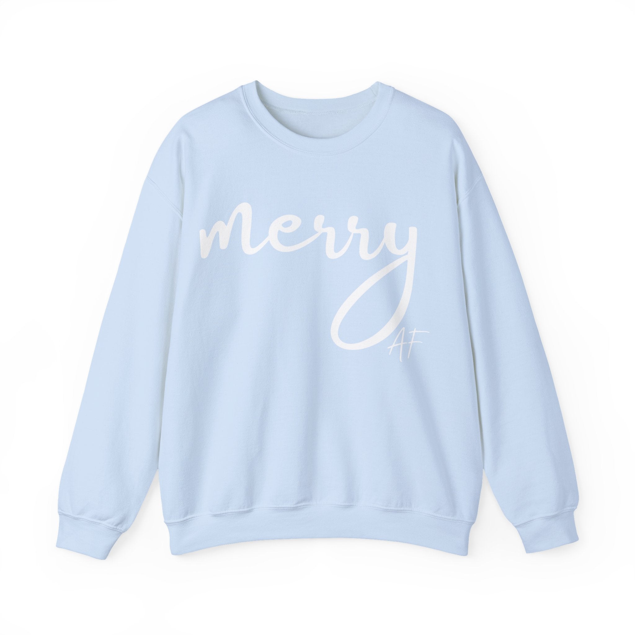 Merry AF Crewneck Sweatshirt – Funny Christmas Holiday Sweater