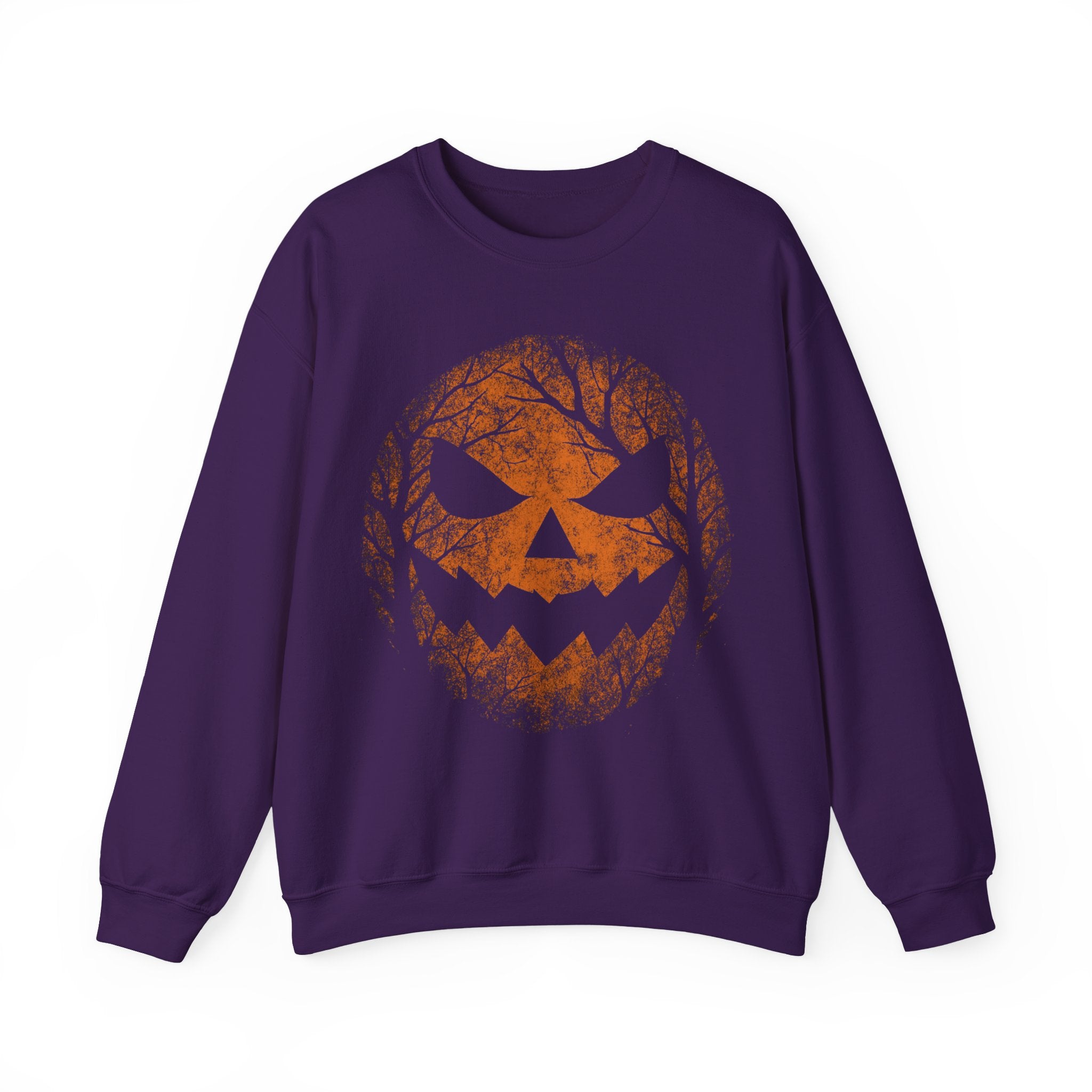 Spooky Halloween Crewneck Sweatshirt with Jack-o'-Lantern Design