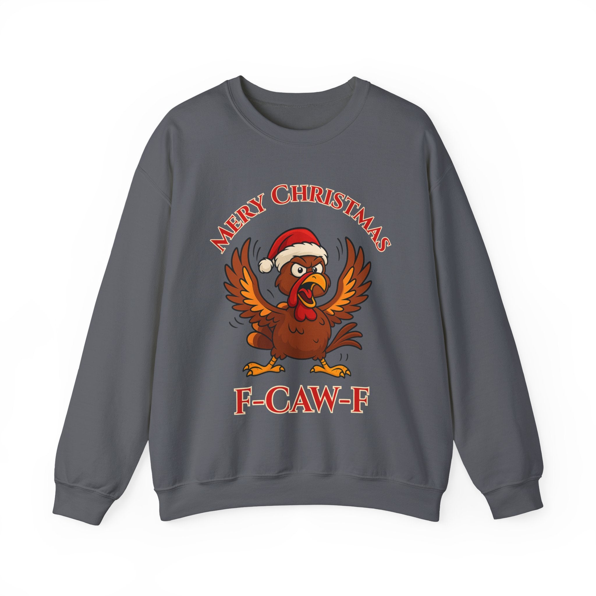 Funny Christmas Crewneck Sweatshirt - "Mery Christmas F-CAW-F"