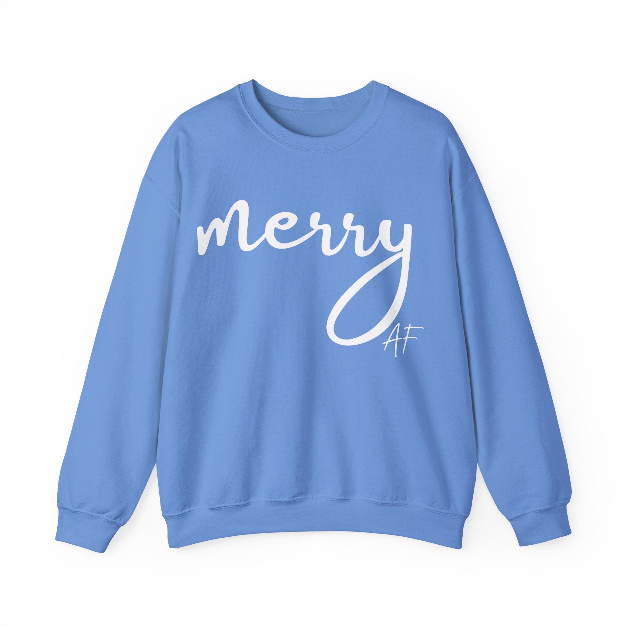 Merry AF Crewneck Sweatshirt – Funny Christmas Holiday Sweater