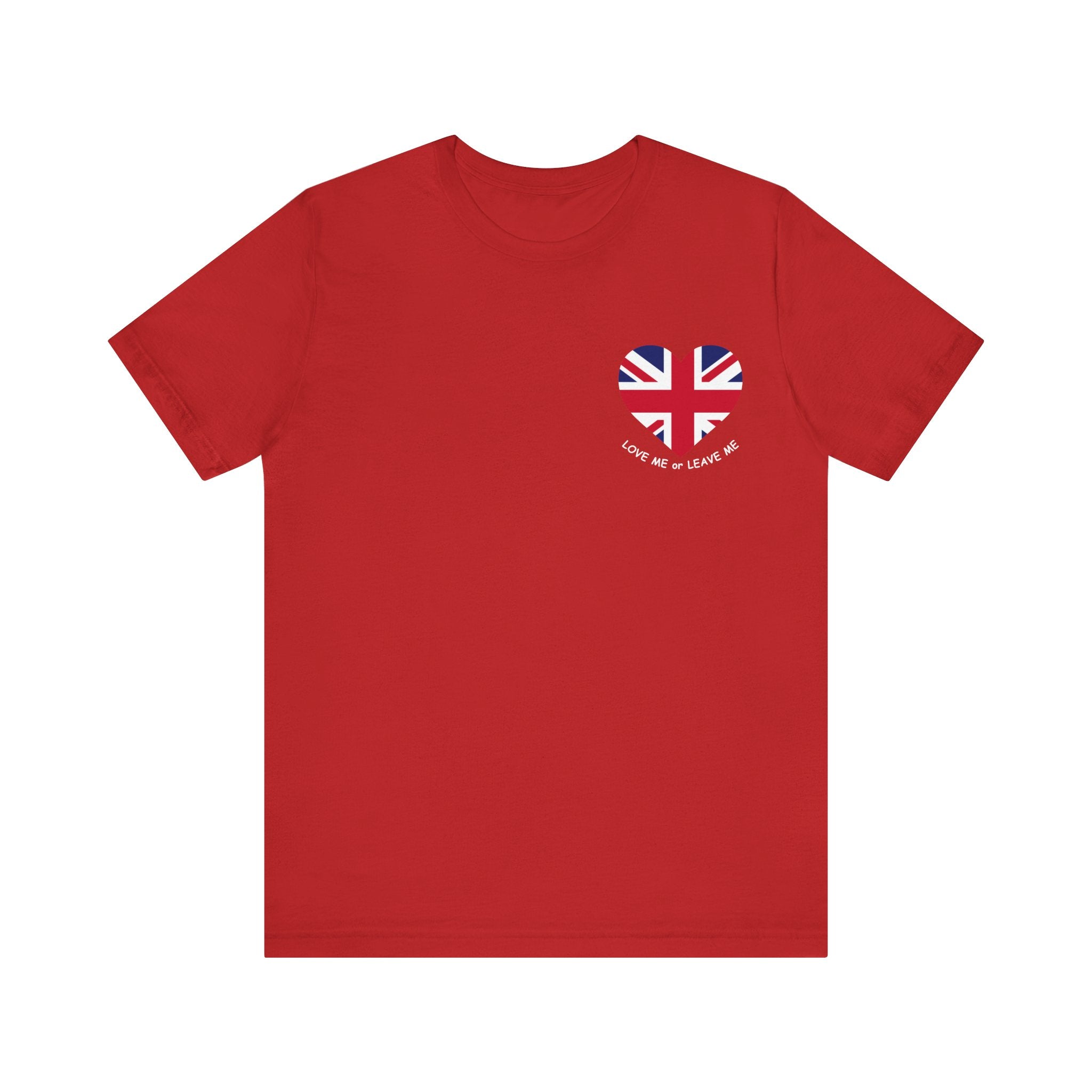 Union Jack Love Tee - Unisex Jersey Short Sleeve T-Shirt, Casual Wear, Travel Souvenir, Gift for Friends, British Pride Shirt