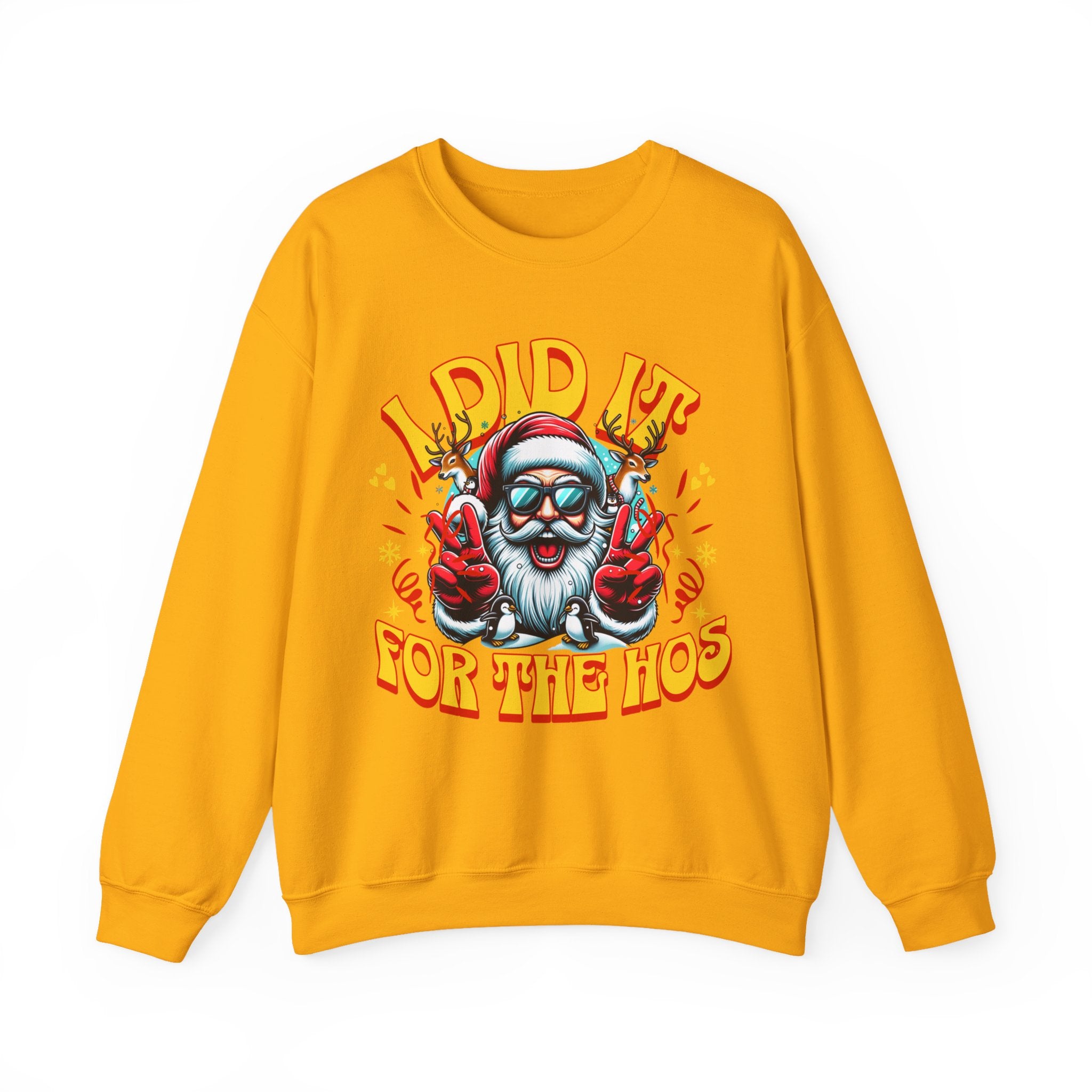 Festive Crewneck Sweatshirt - "I Did It for the Ho's"