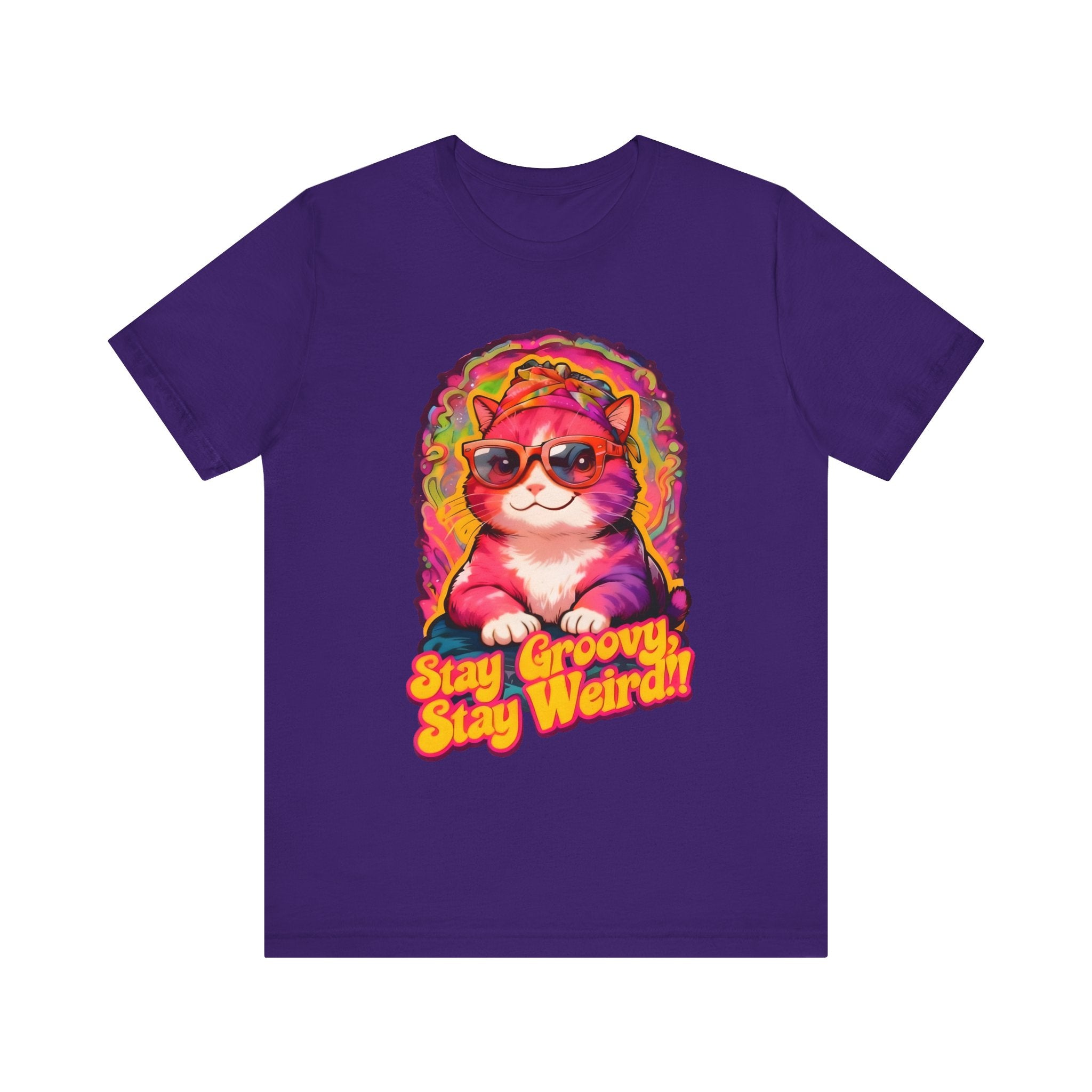 Stay Groovy Cat Tee - Unisex Jersey Short Sleeve T-Shirt