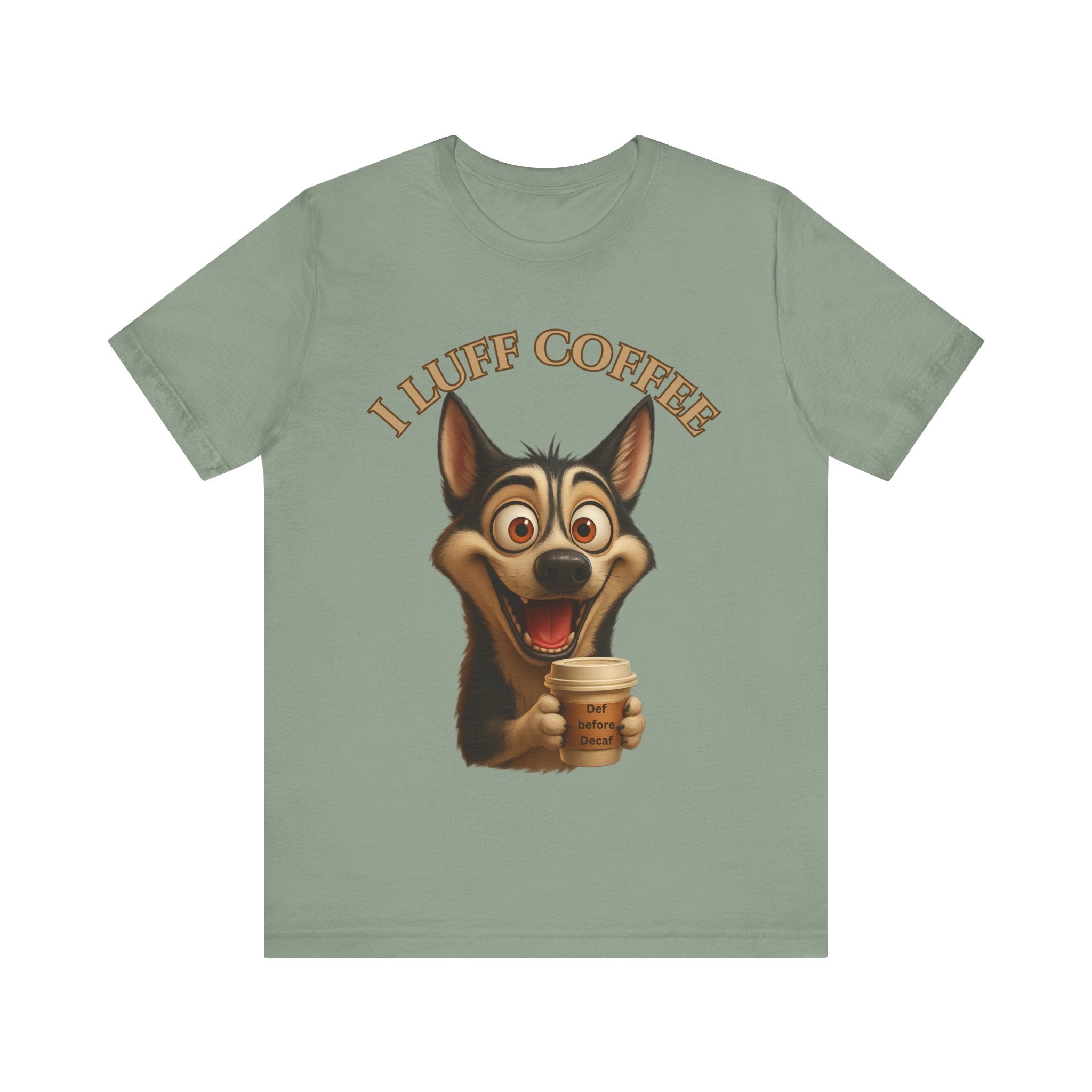 Funny Coffee Lover Tee | I Luff Coffee Unisex Jersey Short Sleeve T-Shirt