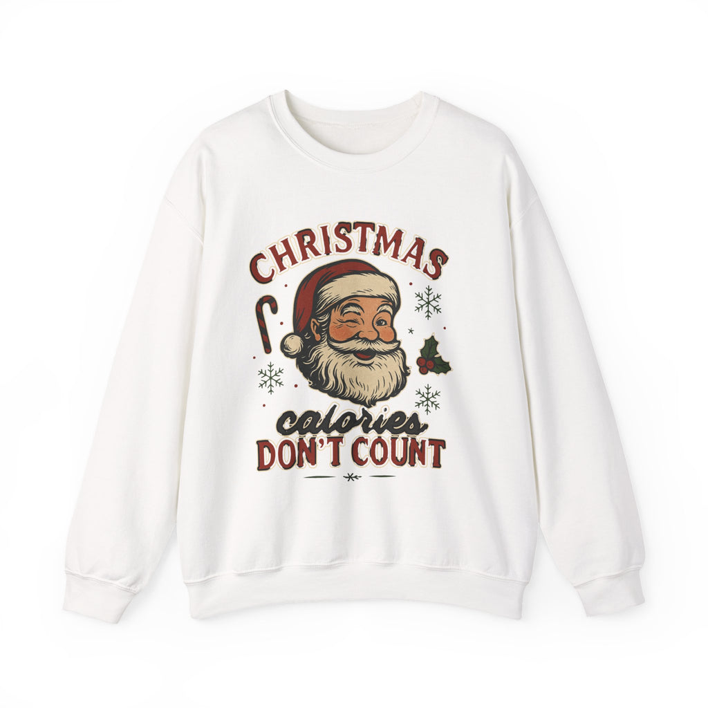 Christmas 'Calories Don't Count' Sweatshirt – Retro Santa Holiday Crewneck