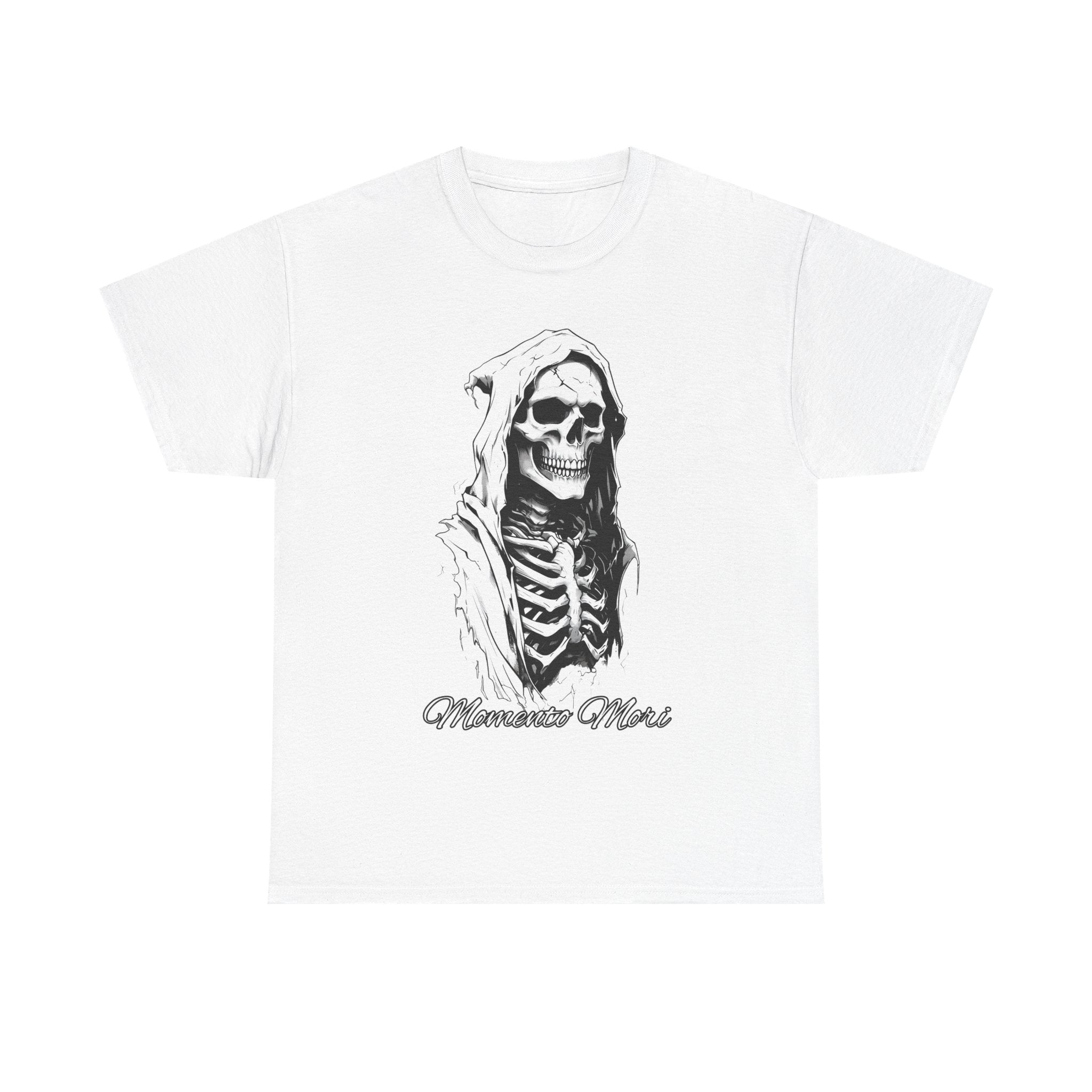 Skull Design Unisex Heavy Cotton Tee | Memoria Mortis | Halloween Shirt, Graphic Tee, Gothic Apparel, Casual Wear, Unique Gift