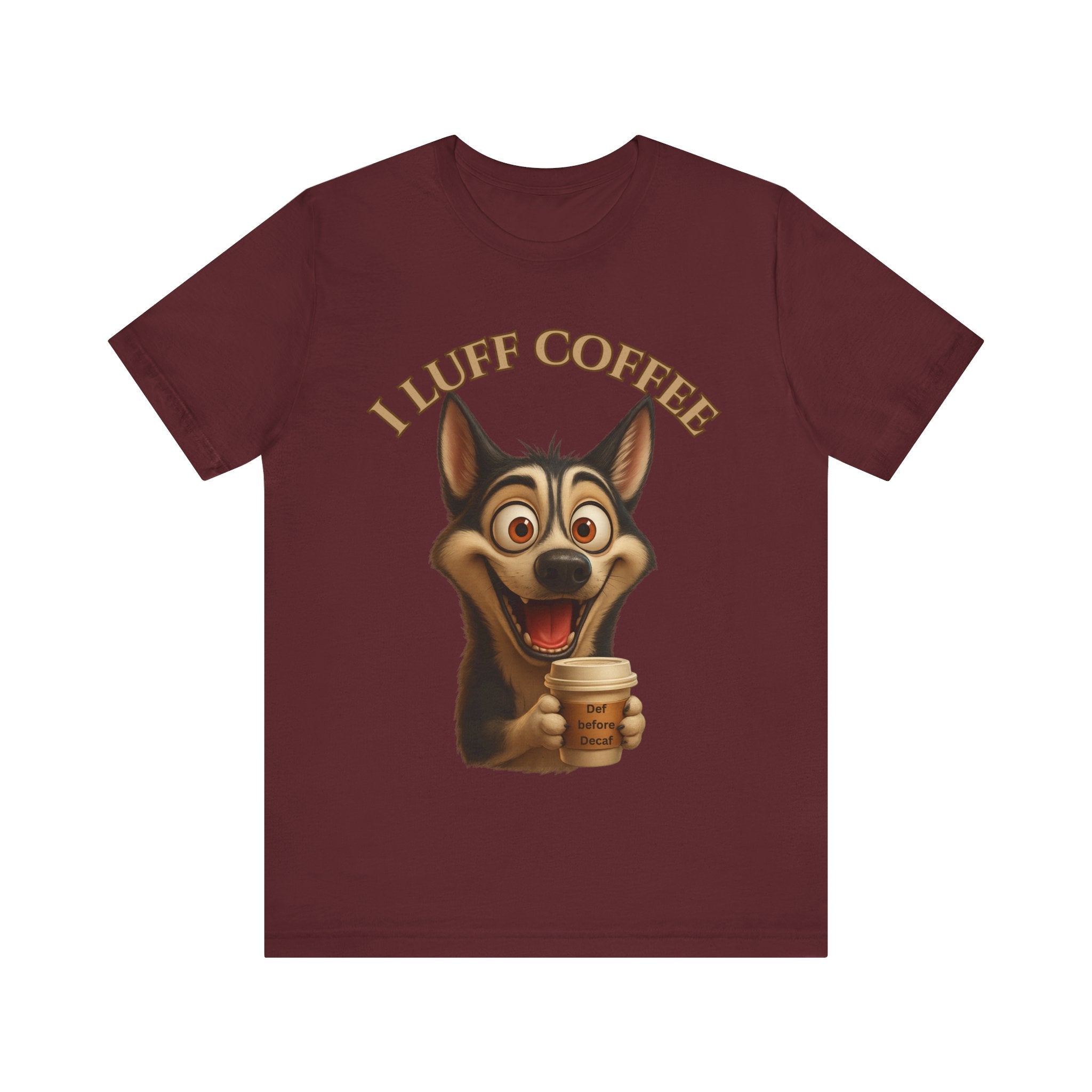 Funny Coffee Lover Tee | I Luff Coffee Unisex Jersey Short Sleeve T-Shirt