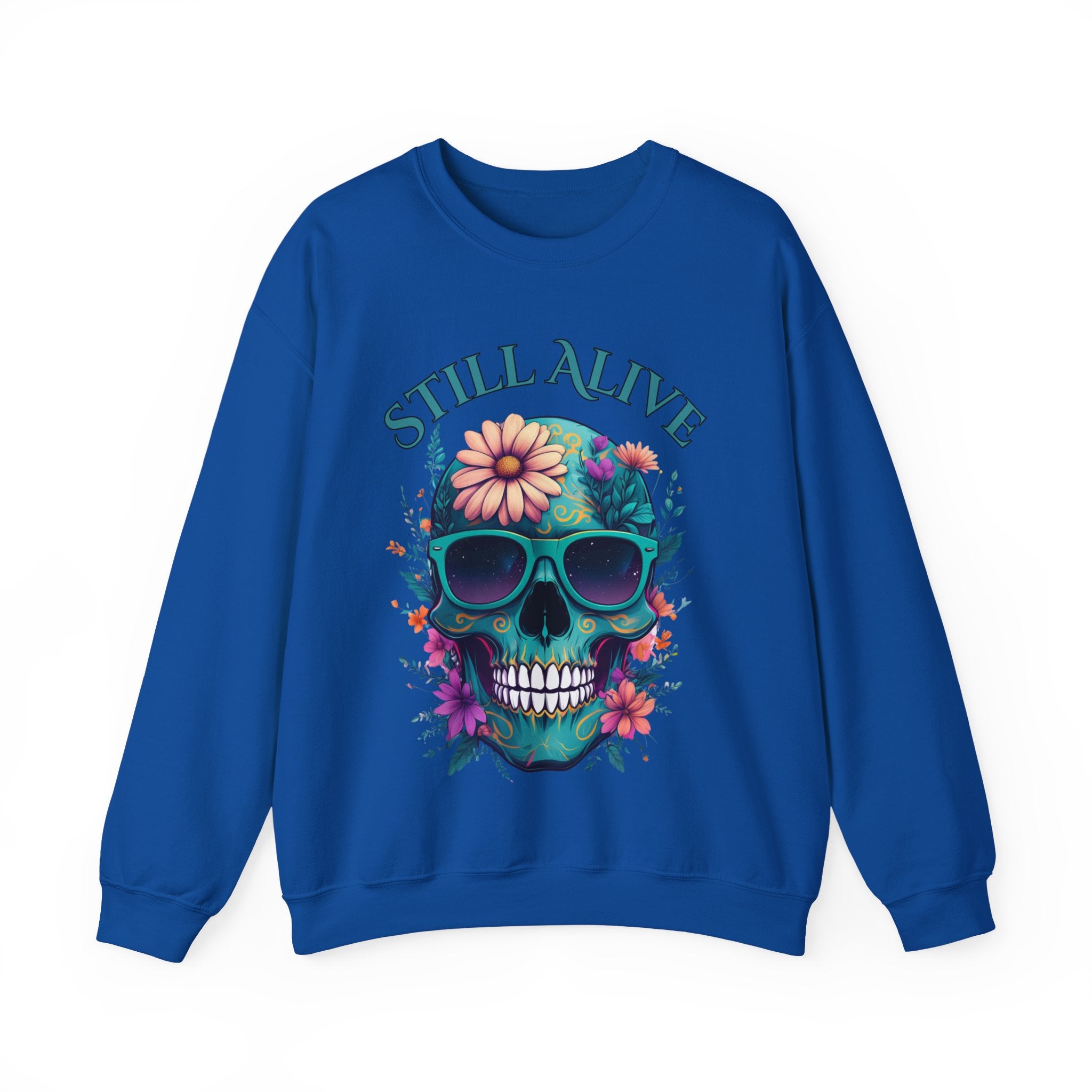 Still Alive Skull Floral Crewneck Sweatshirt