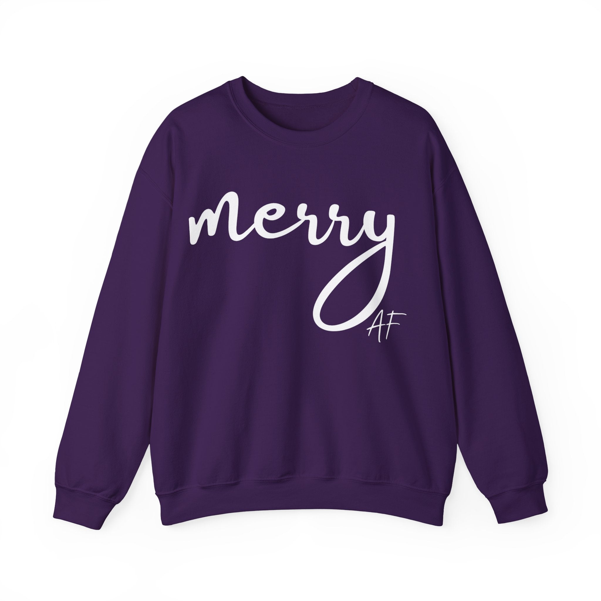 Merry AF Crewneck Sweatshirt – Funny Christmas Holiday Sweater