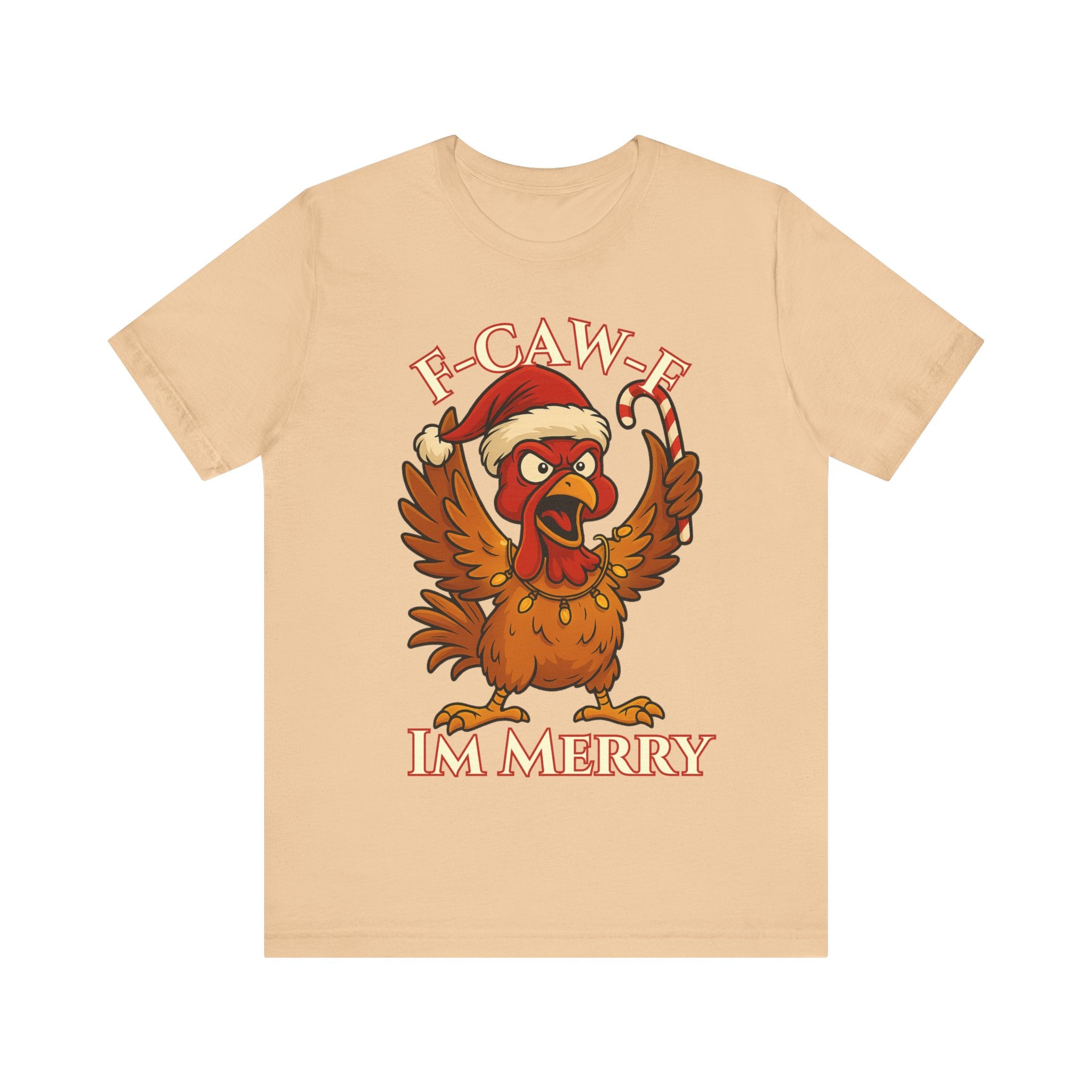 Festive Funny Christmas Tee - "F-Caw-E, I'm Merry"