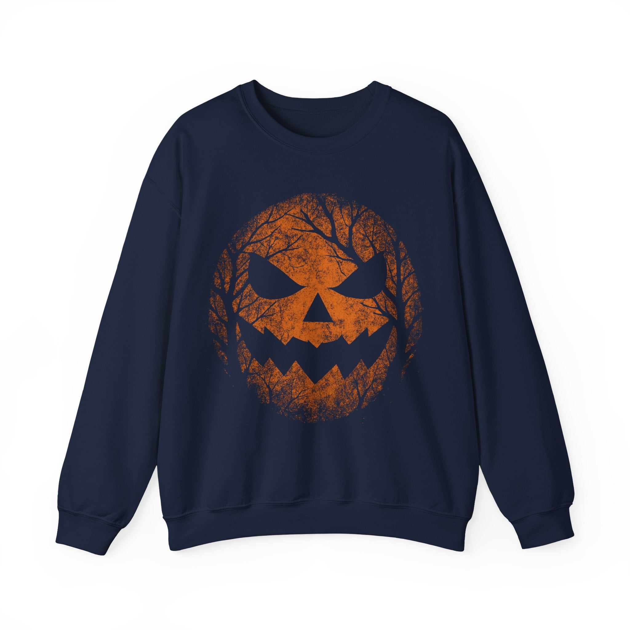 Spooky Halloween Crewneck Sweatshirt with Jack-o'-Lantern Design