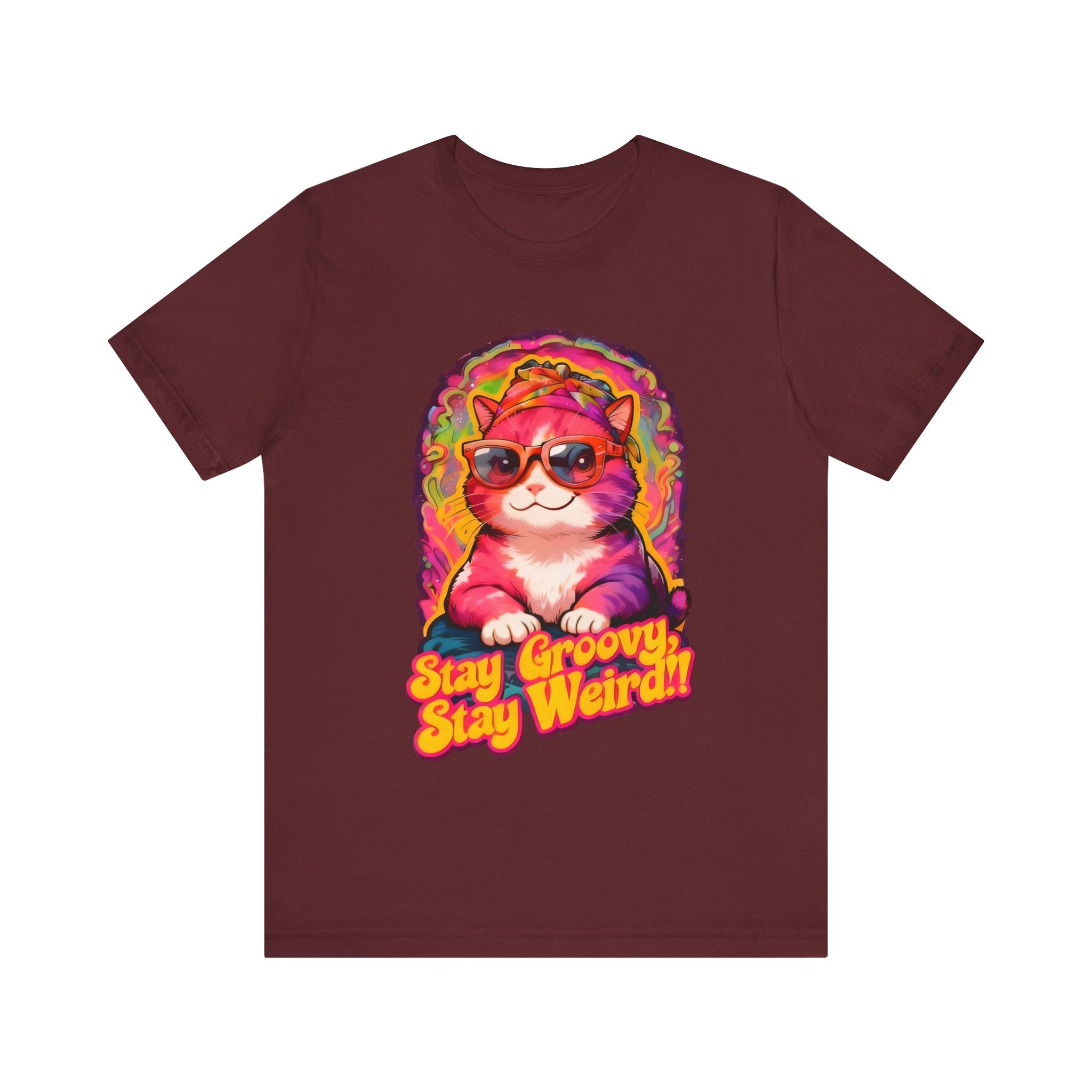 Stay Groovy Cat Tee - Unisex Jersey Short Sleeve T-Shirt