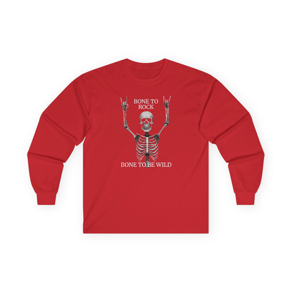Bone to Rock Skeleton Long Sleeve Tee, Perfect for Halloween Parties, Rock Music Fans, Unisex Casual Wear, Gift for Music Lovers, [...]