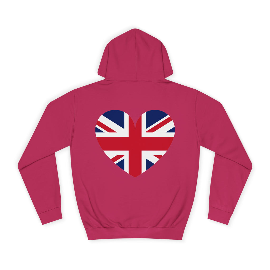 Love Me or Leave Me College Hoodie - Unisex Casual Wear, Cozy Street Style, Perfect Gift, British Heart Design