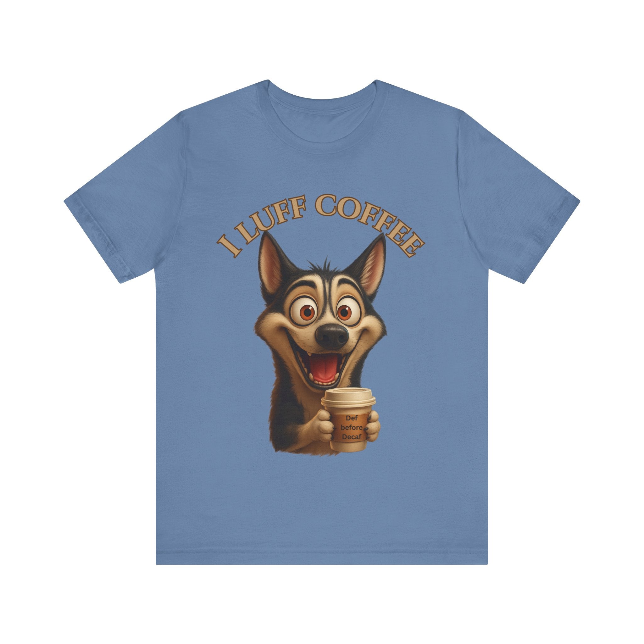 Funny Coffee Lover Tee | I Luff Coffee Unisex Jersey Short Sleeve T-Shirt