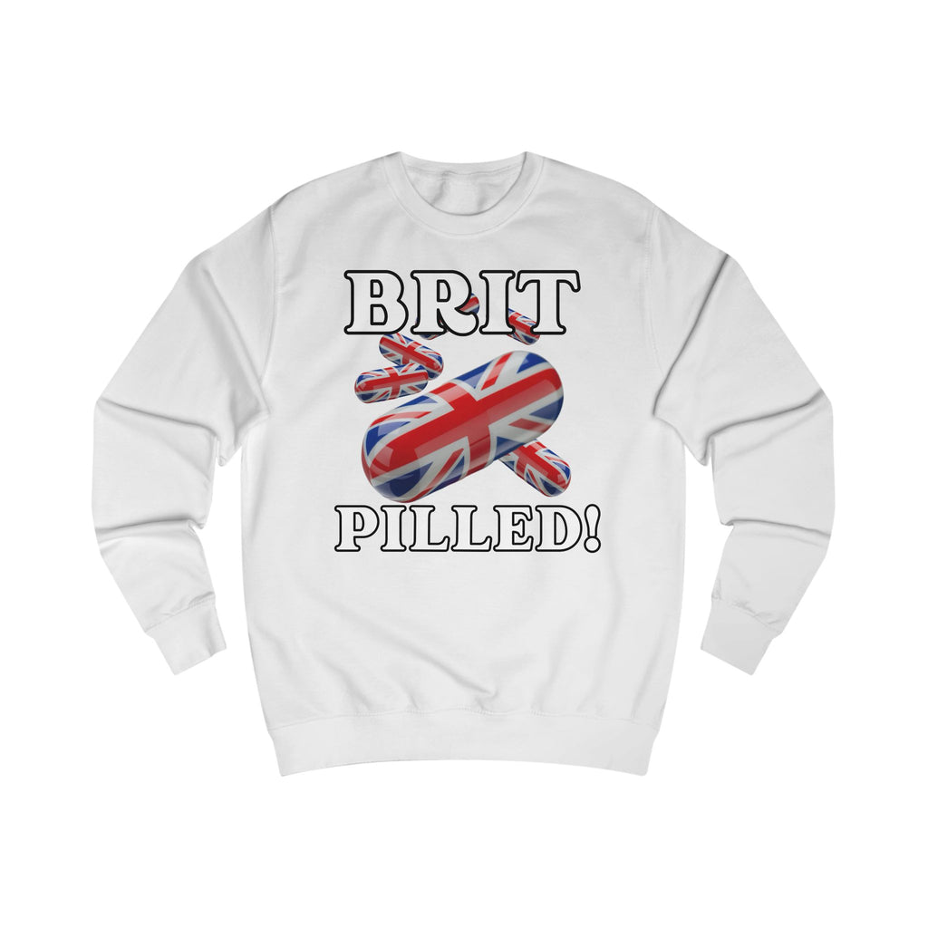 Unisex Sweatshirt with British Flag Design | Brit Pilled | Casual Wear, Unique Gift, Travel Souvenir, Statement Clothing