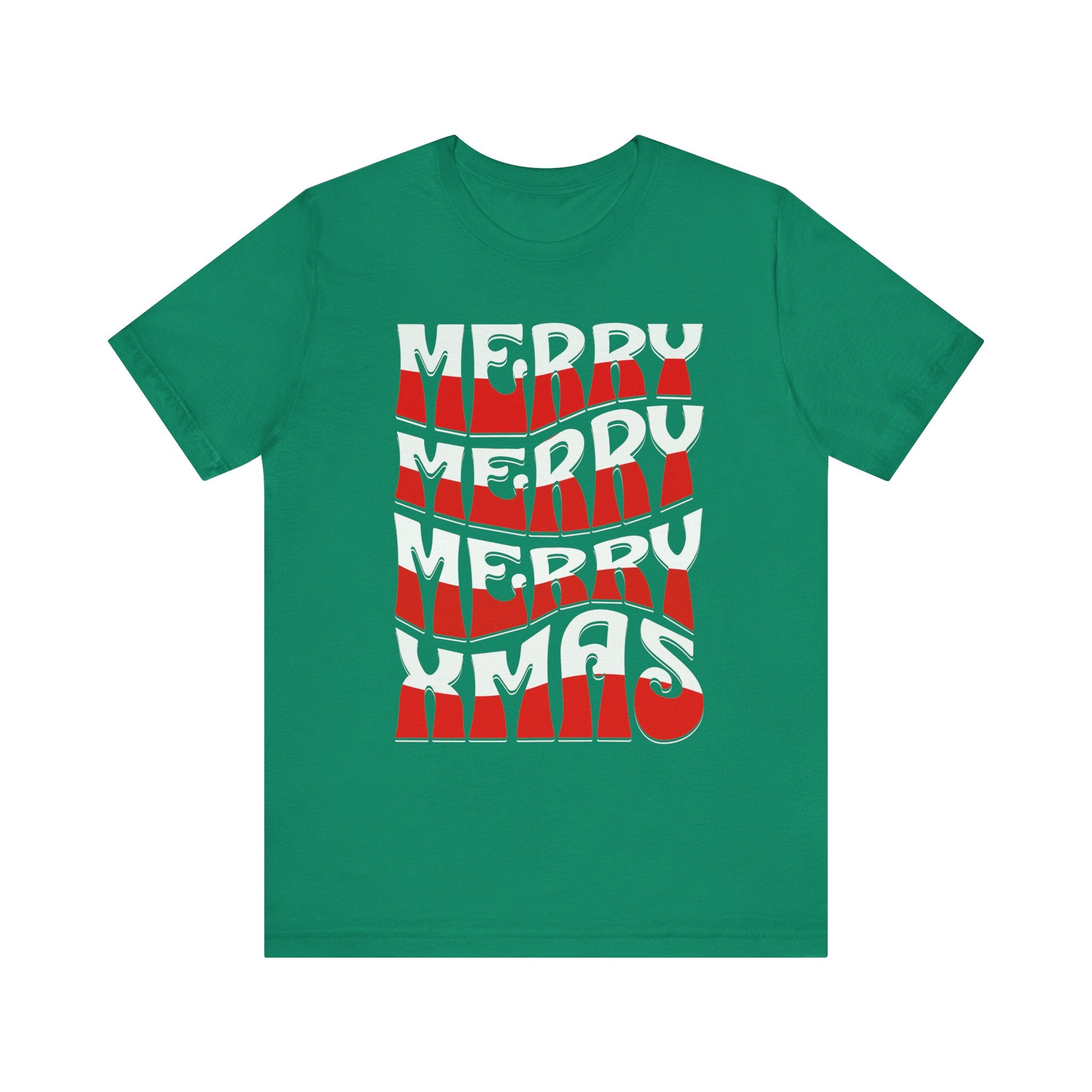 Merry Christmas Retro Wave Tee — Retro Holiday Graphic T-Shirt