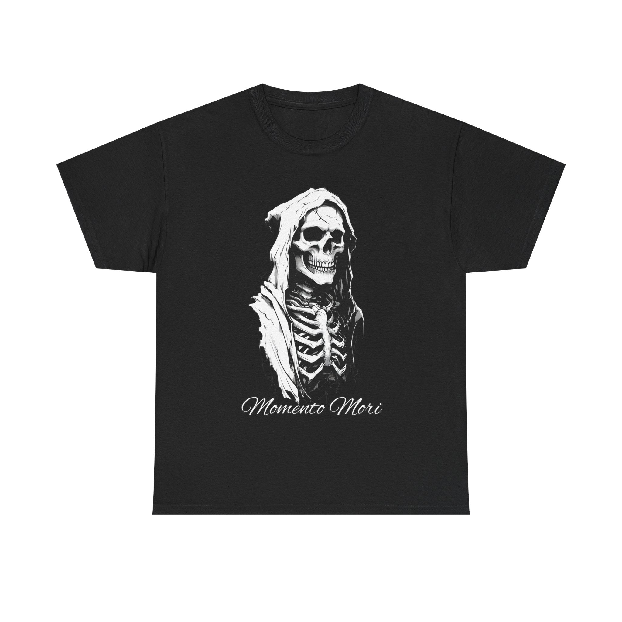 Skull Design Unisex Heavy Cotton Tee | Memoria Mortis | Halloween Shirt, Graphic Tee, Gothic Apparel, Casual Wear, Unique Gift