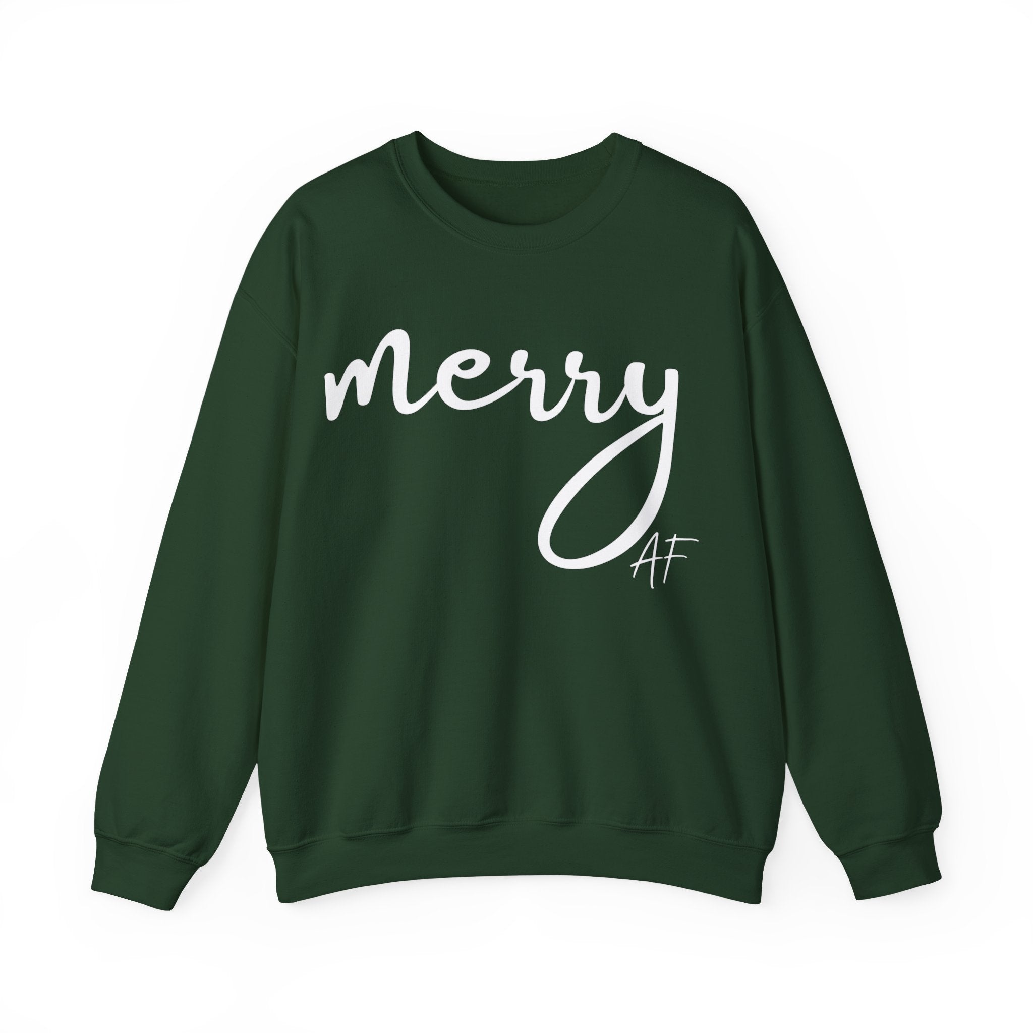 Merry AF Crewneck Sweatshirt – Funny Christmas Holiday Sweater