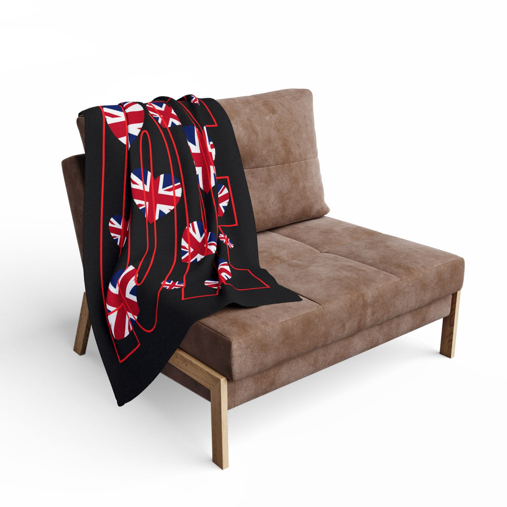 Cozy British Love Fleece Blanket | Perfect for Home Decor, Gifts, Picnics, Valentine's Day, Cozy Nights