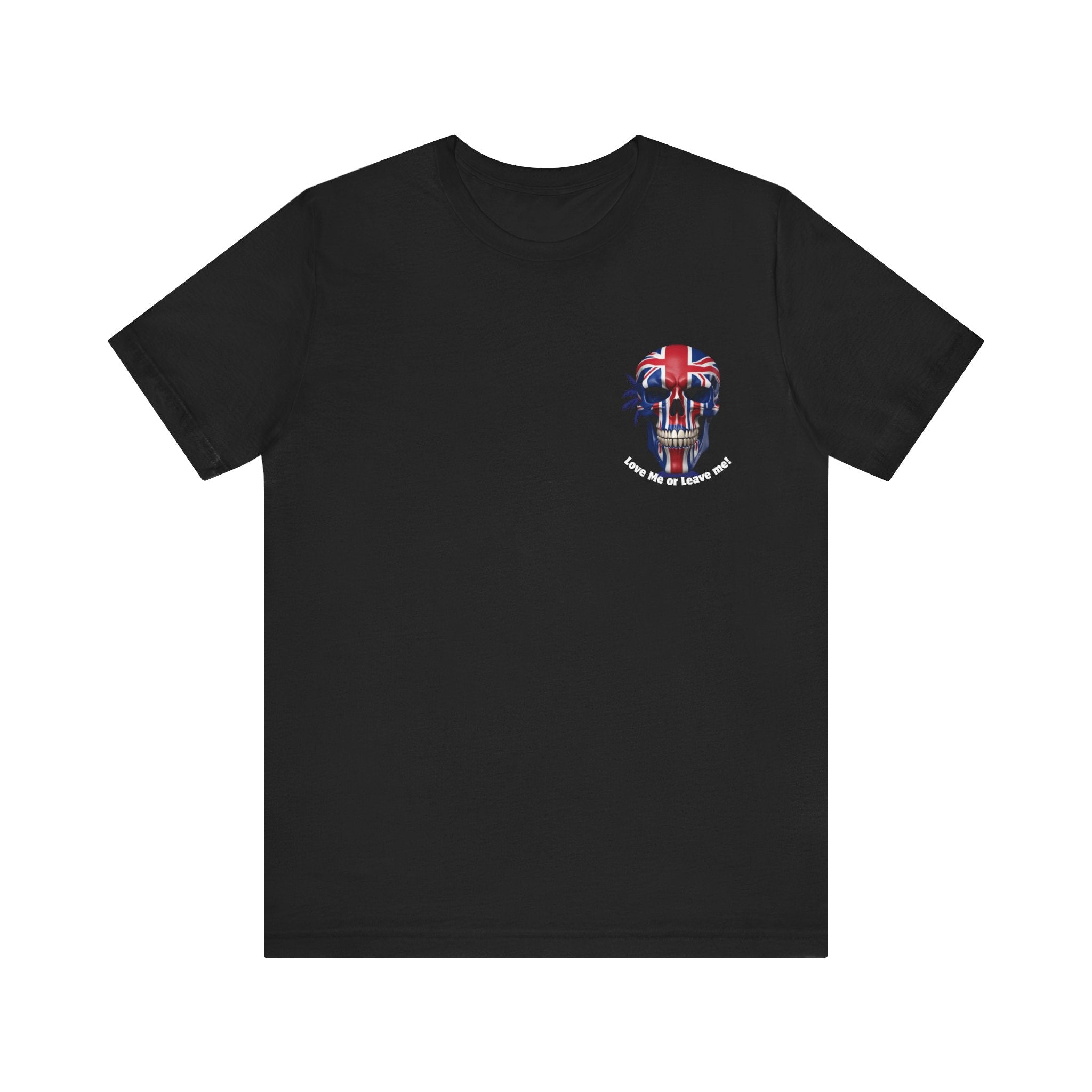 Skull & Union Jack Tee, Unisex Jersey Short Sleeve Shirt for Rockers, Gifts for Music Lovers, Casual Wear, Party Attire, Unique Graphic Tee
