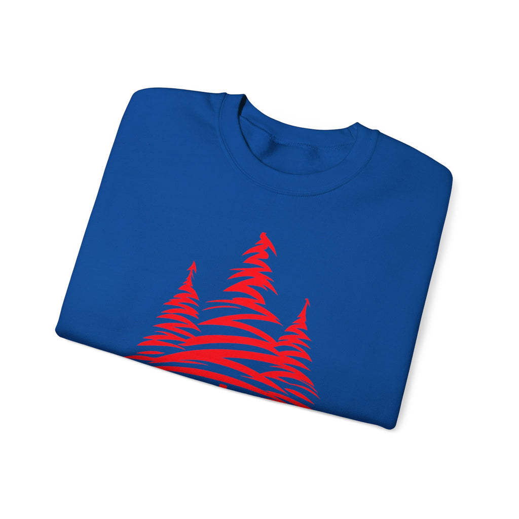 Merry Christmas Crewneck Sweatshirt — Red Tree Holiday Sweatshirt
