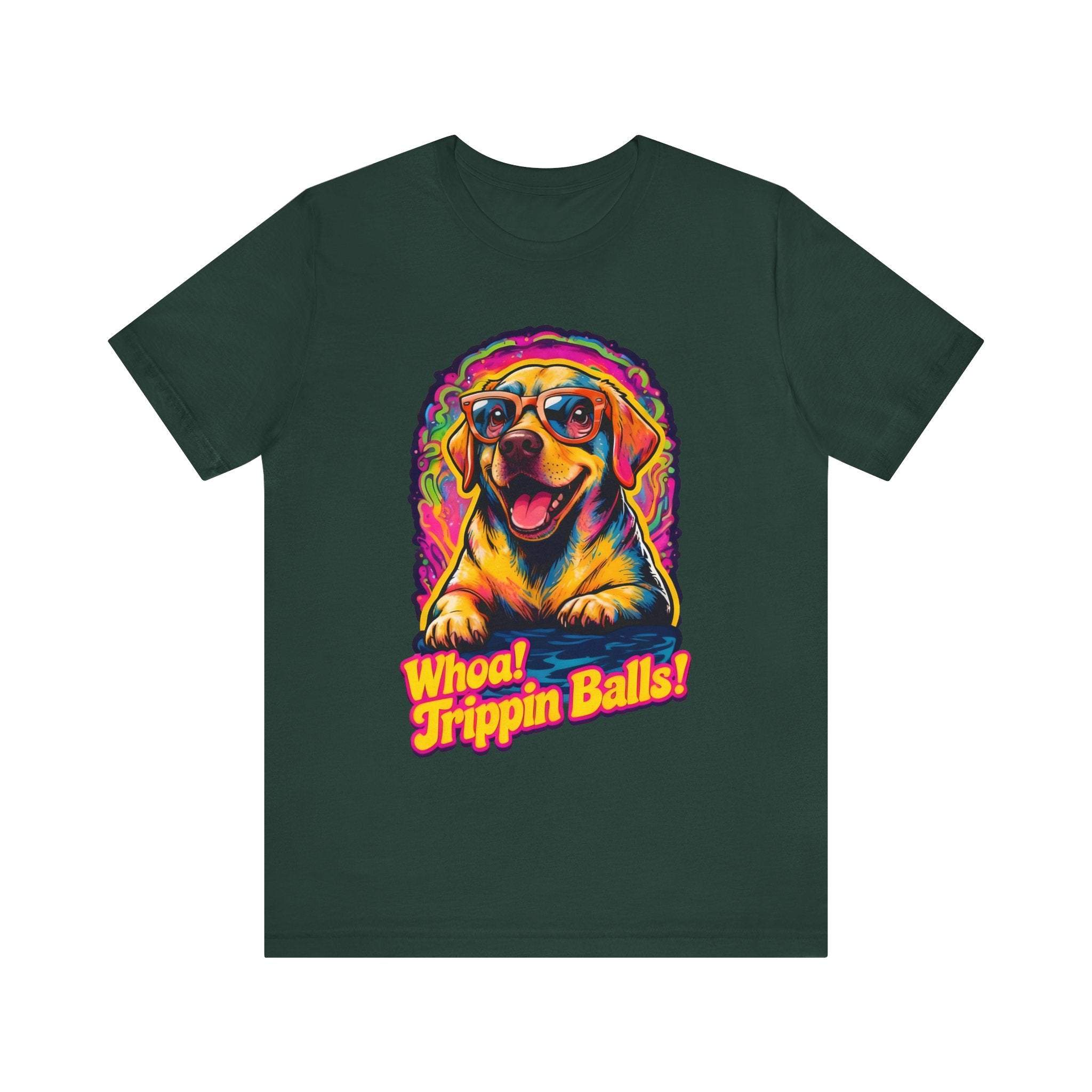 Funny Dog Graphic Tee - "Whoa! Trippin Balls!" Unisex Jersey Shirt