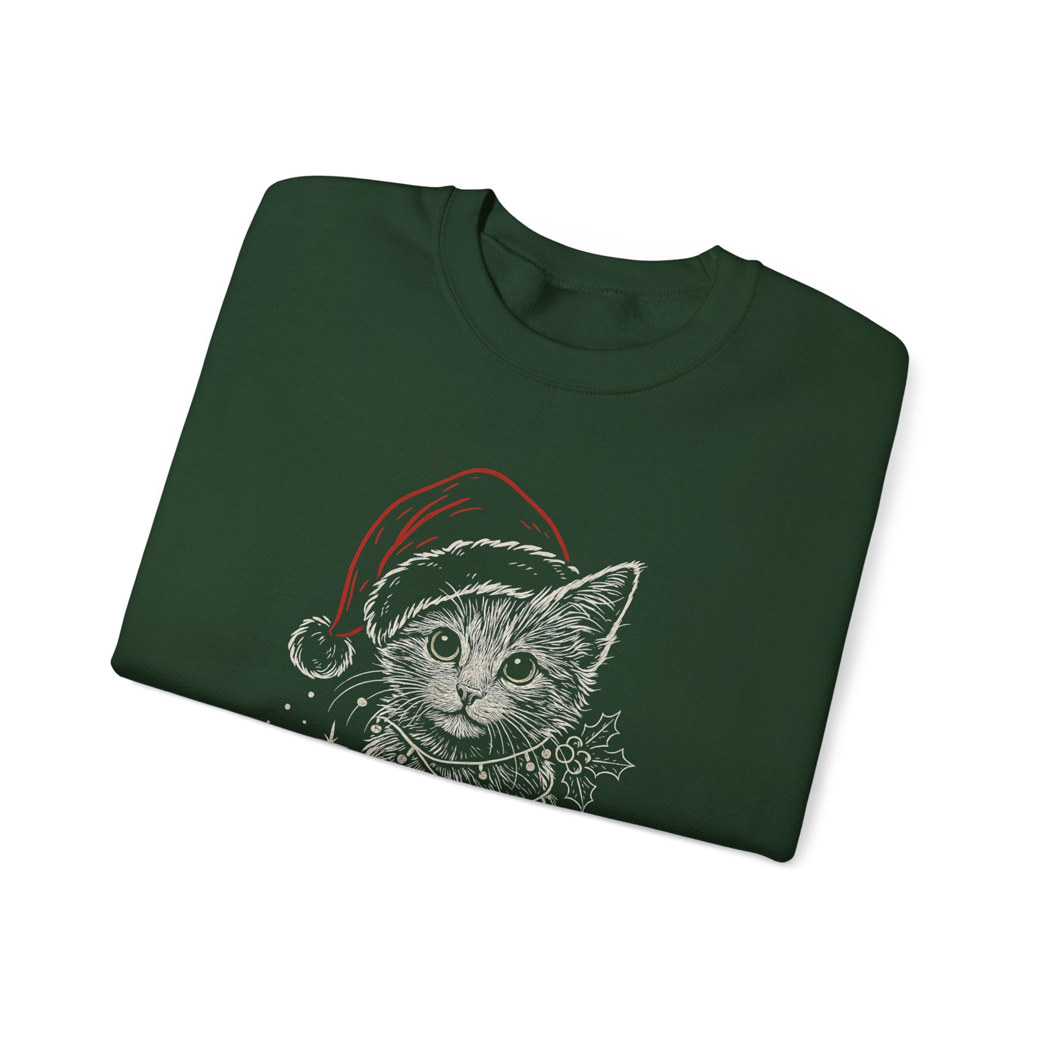 Cute Christmas Cat Crewneck Sweatshirt | Festive Holiday Sweatshirt, Gift for Cat Lovers, Cozy Winter Wear, Unique Cat Apparel, Fun [...]