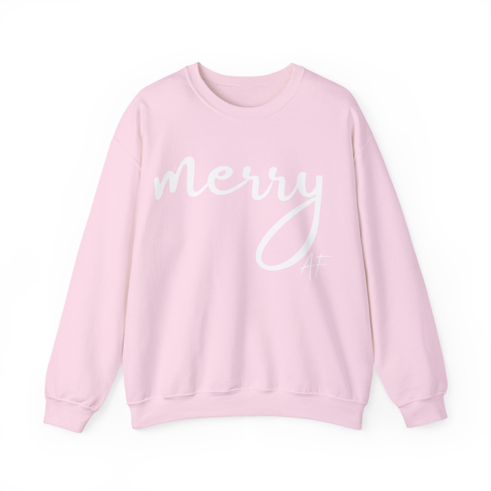 Merry AF Crewneck Sweatshirt – Funny Christmas Holiday Sweater