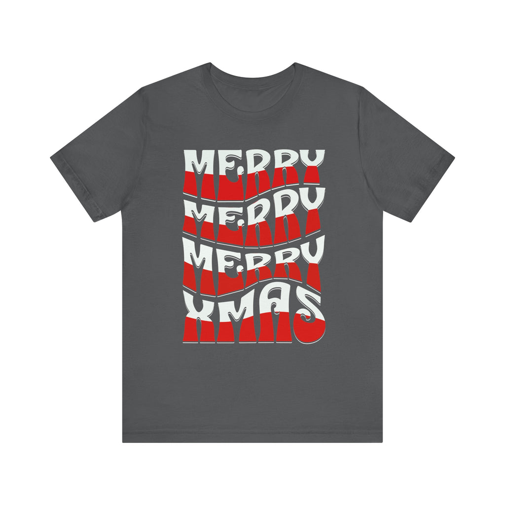 Merry Christmas Retro Wave Tee — Retro Holiday Graphic T-Shirt