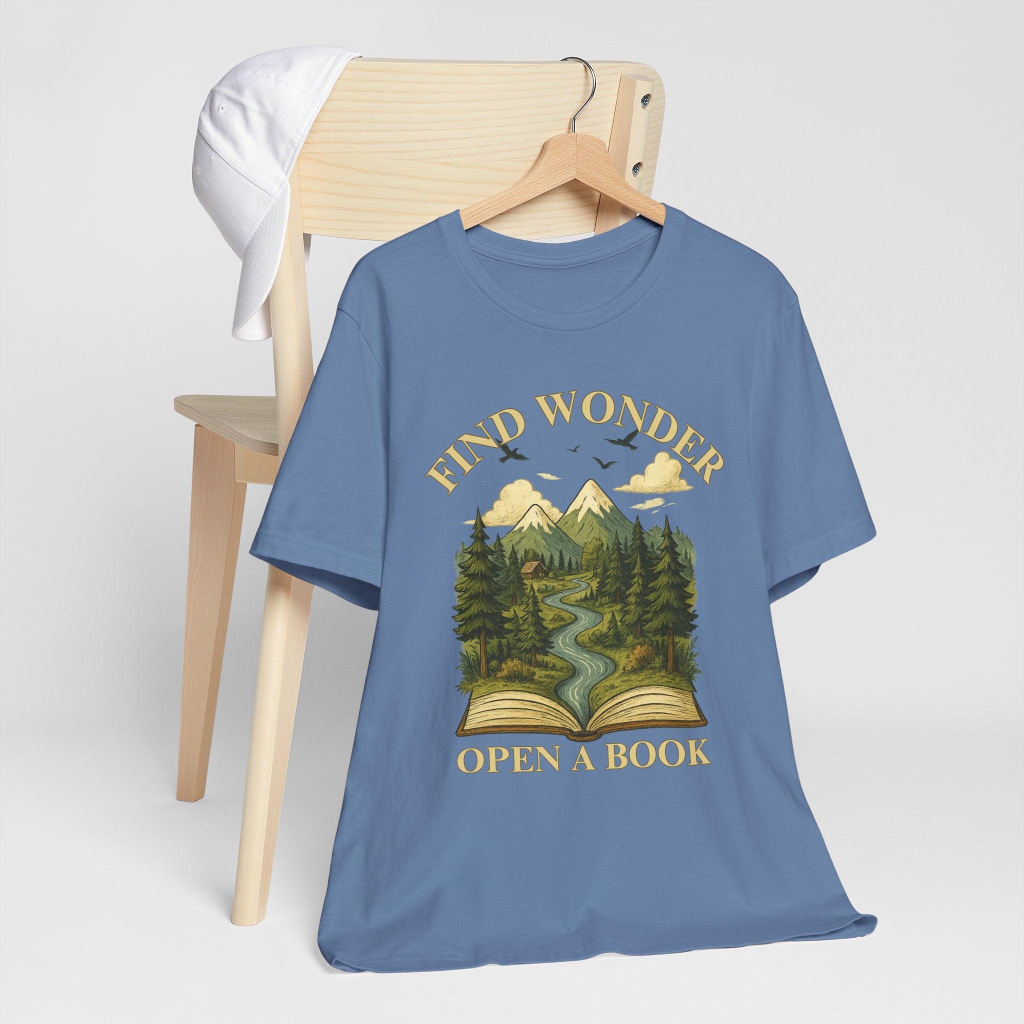 Find Wonder Open a Book Unisex Short Sleeve Tee