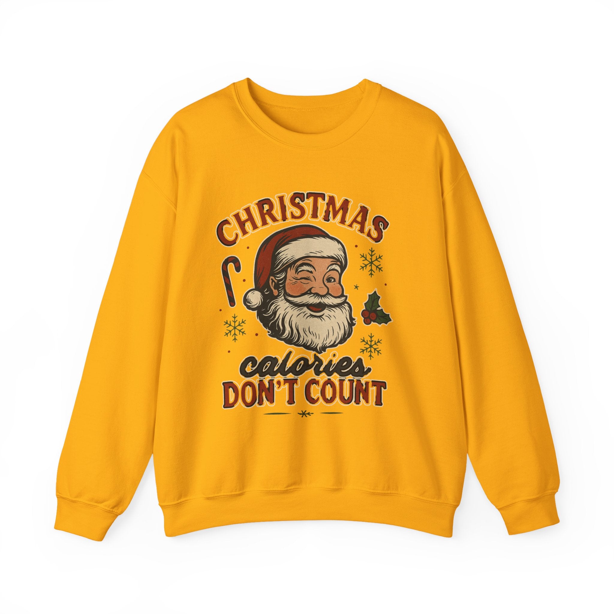 Christmas 'Calories Don't Count' Sweatshirt – Retro Santa Holiday Crewneck