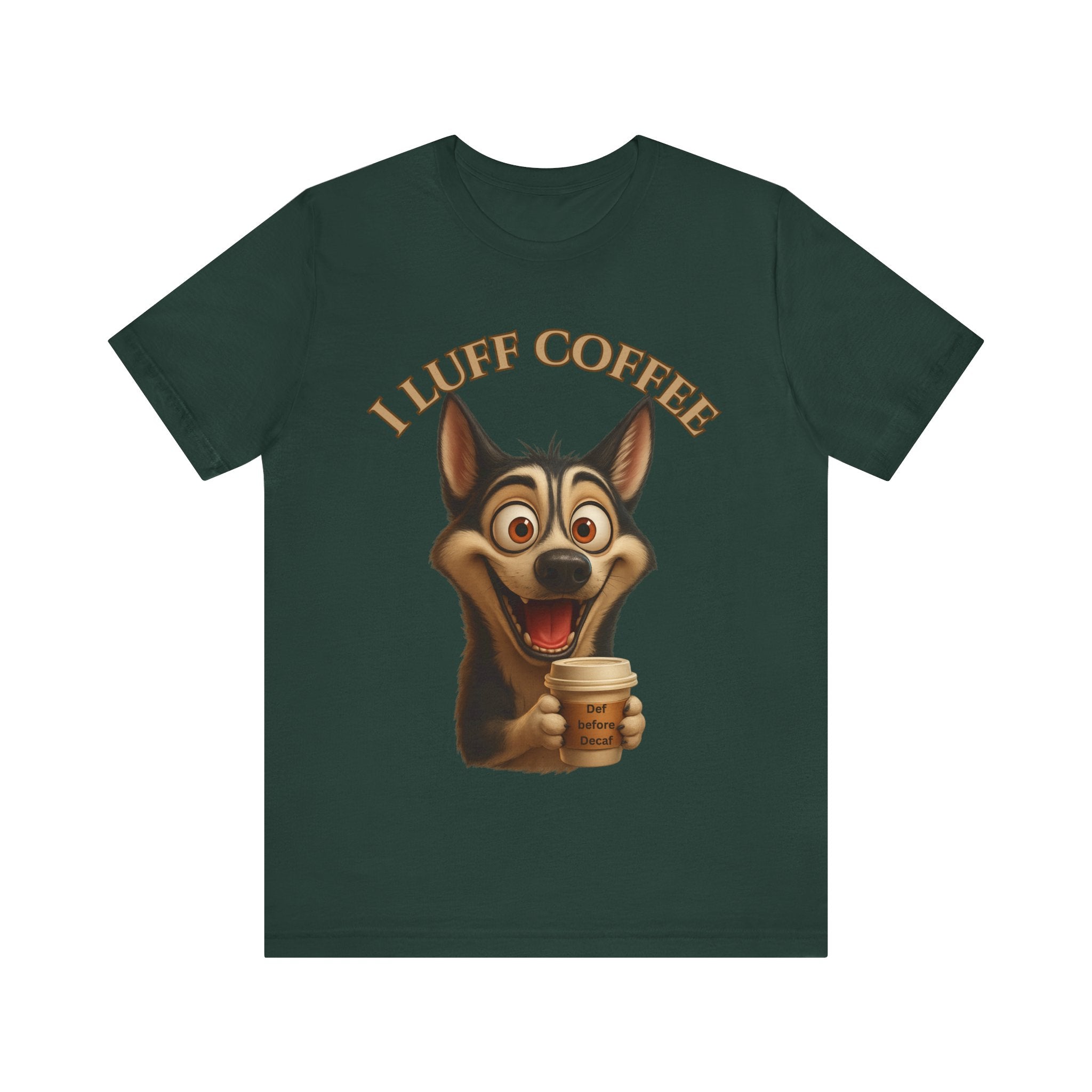 Funny Coffee Lover Tee | I Luff Coffee Unisex Jersey Short Sleeve T-Shirt