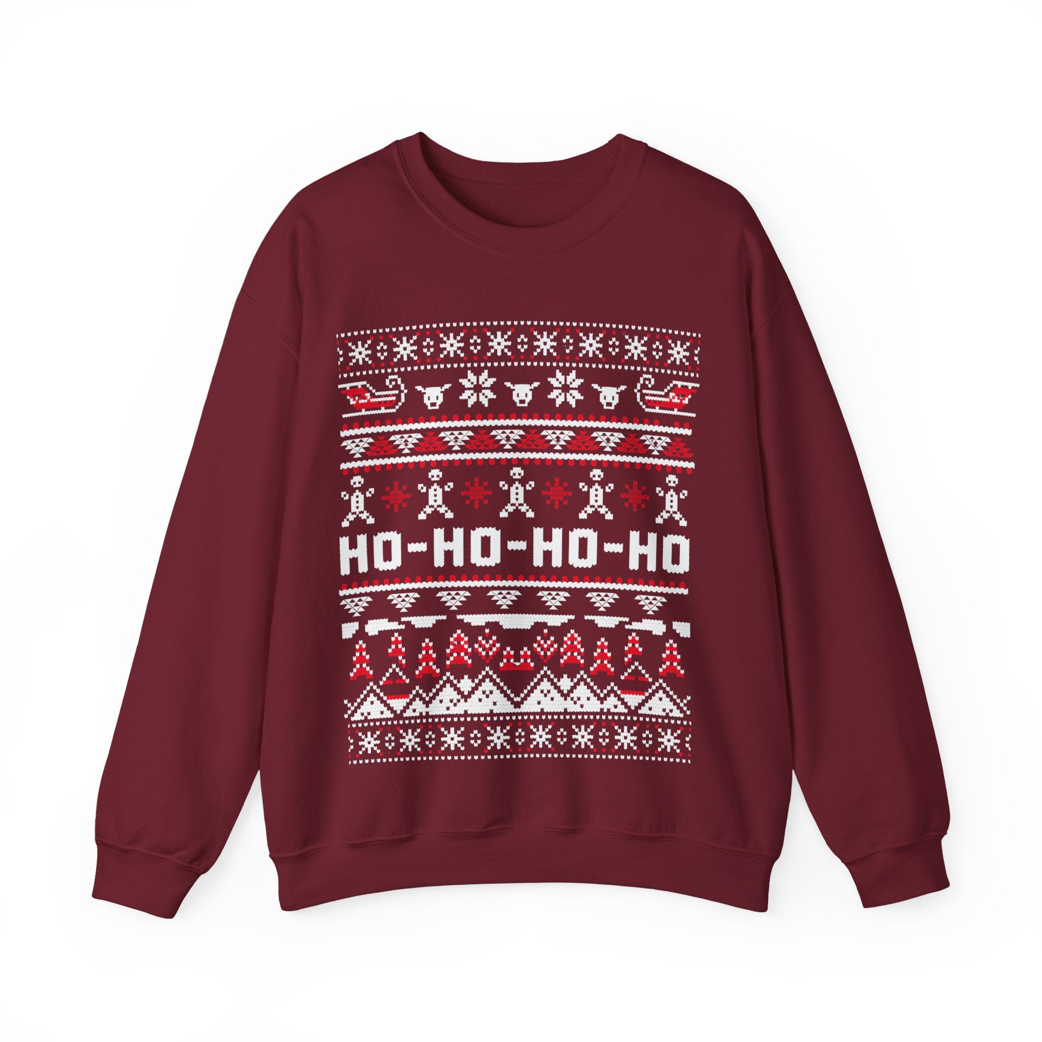 Christmas Ho-Ho-Ho Crewneck Sweatshirt — Festive Ugly Sweater Style