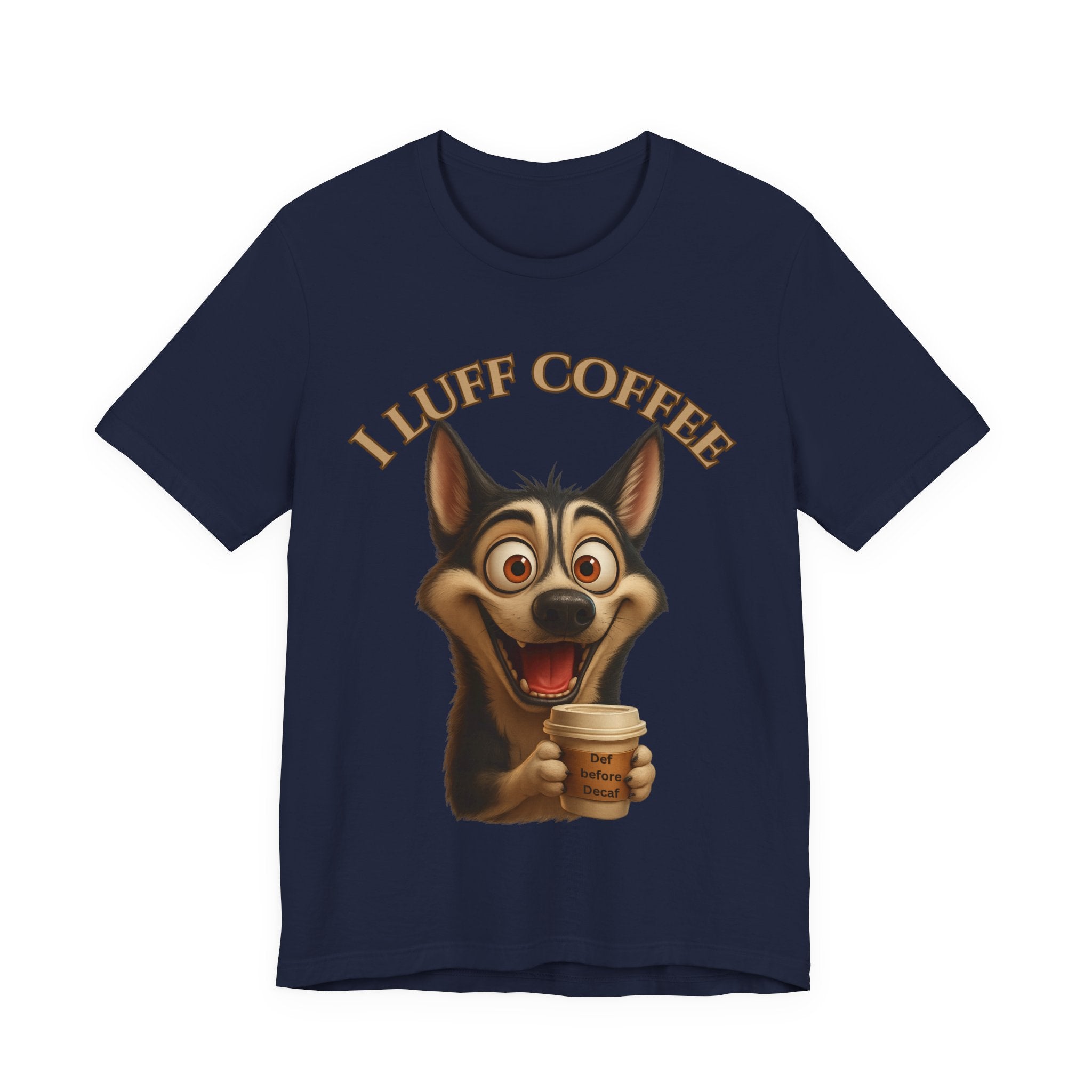 Funny Coffee Lover Tee | I Luff Coffee Unisex Jersey Short Sleeve T-Shirt