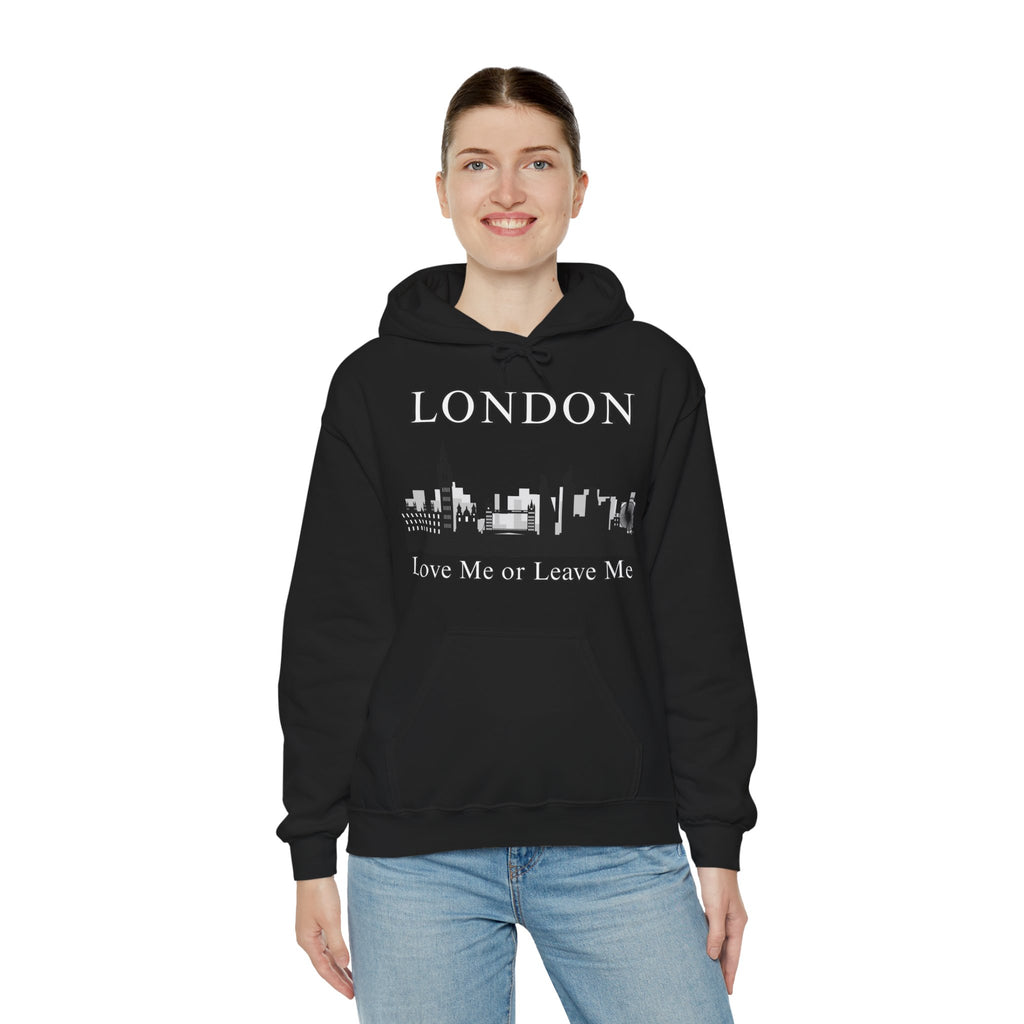 London Skyline Hoodie: Love Me or Leave Me, Sweatshirt for Travelers, Gifts for City Lovers, Cozy Unisex Pullover, Casual Fashionwear