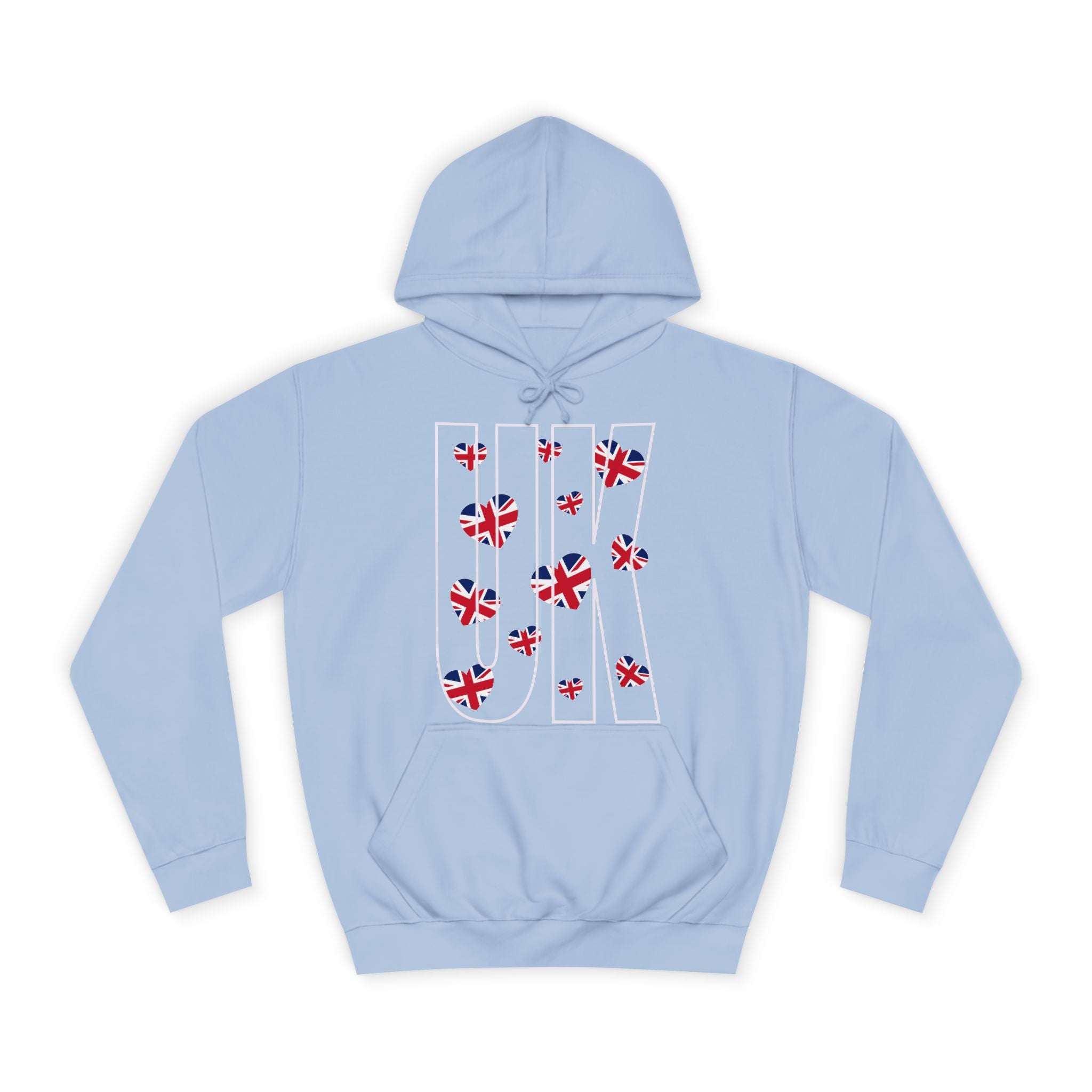British Hearts Unisex College Hoodie, Cute Hoodie, Gift for Students, Cozy Sweatshirt, School Spirit Wear, Casual Fashion