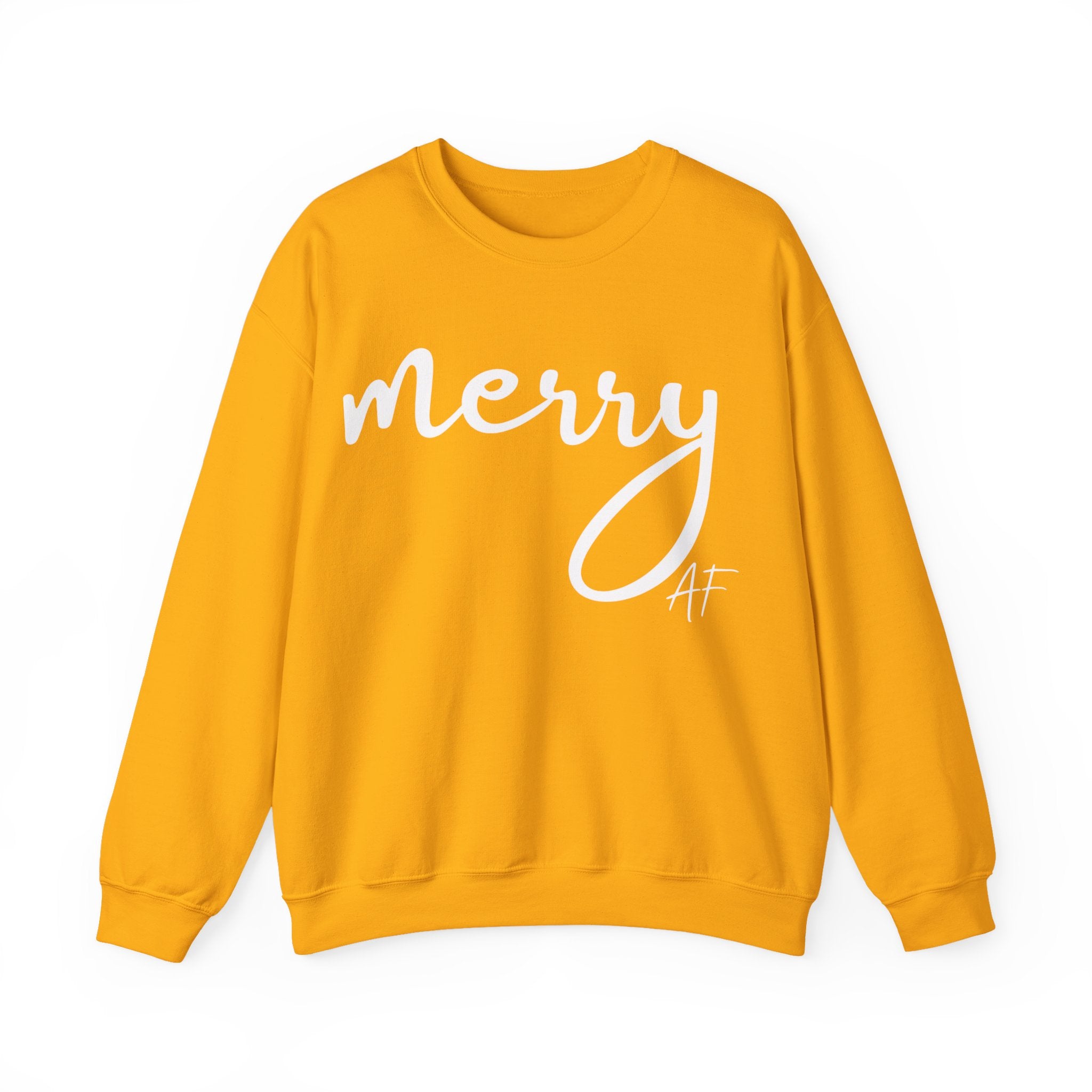 Merry AF Crewneck Sweatshirt – Funny Christmas Holiday Sweater