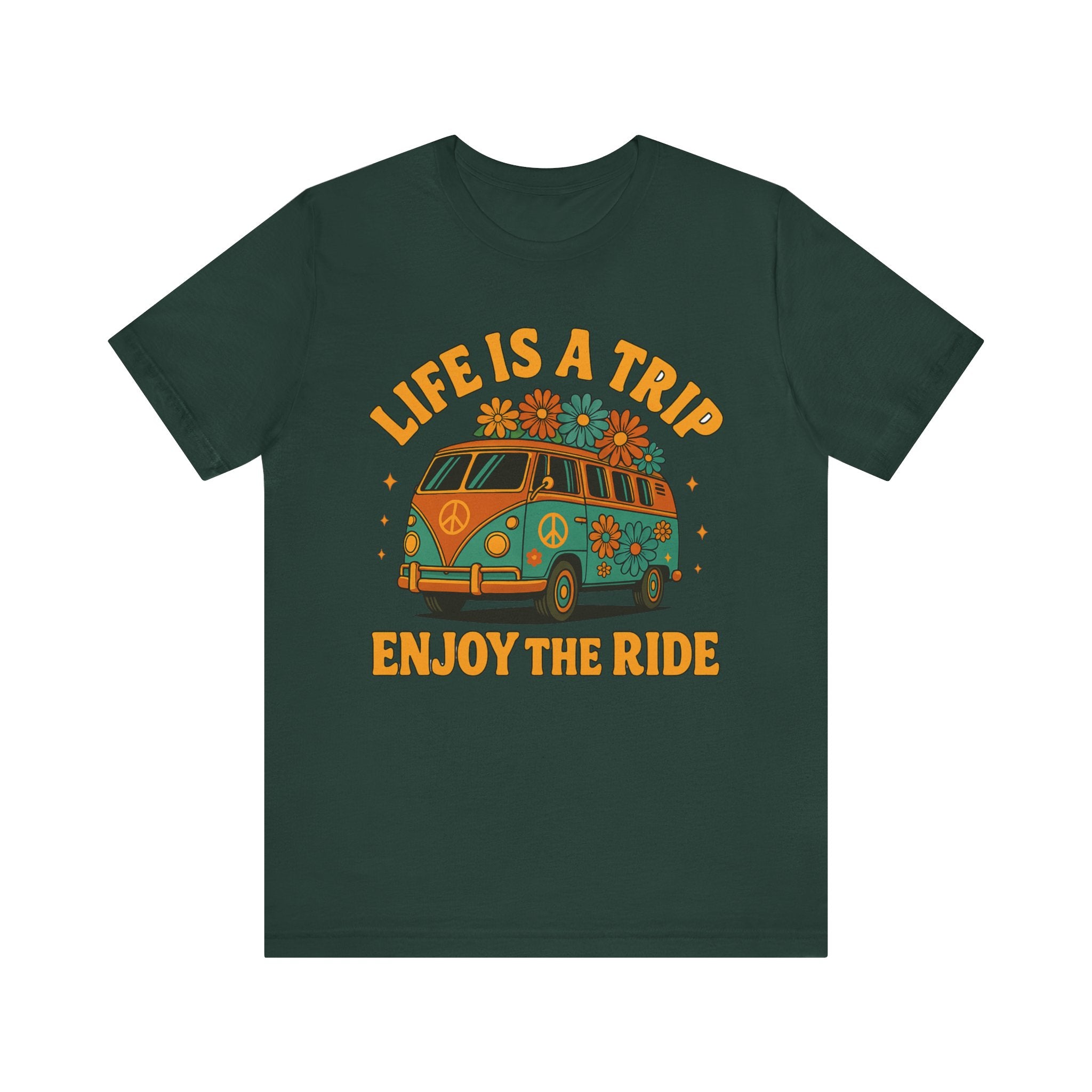 Retro Peace Van T-Shirt - "Life is a Trip, Enjoy the Ride"