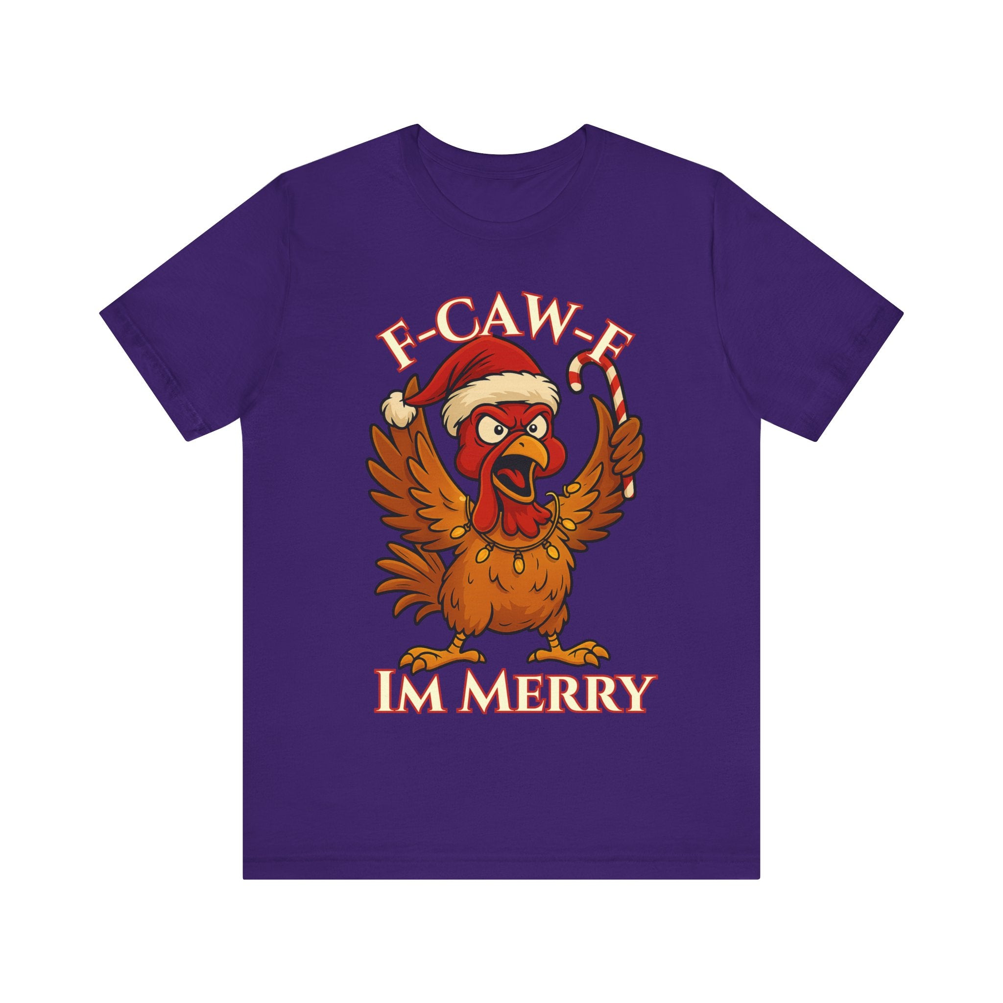 Festive Funny Christmas Tee - "F-Caw-E, I'm Merry"