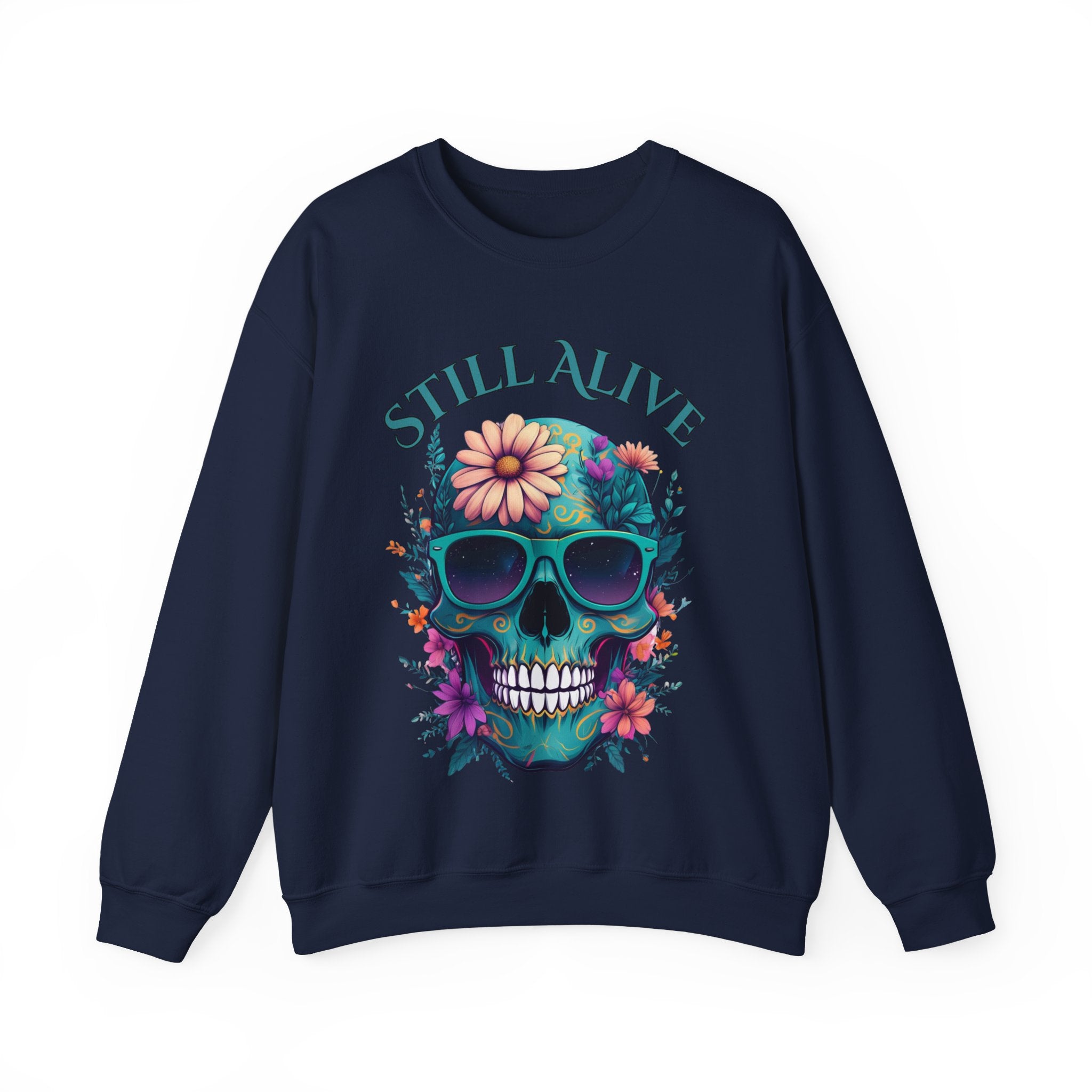 Still Alive Skull Floral Crewneck Sweatshirt