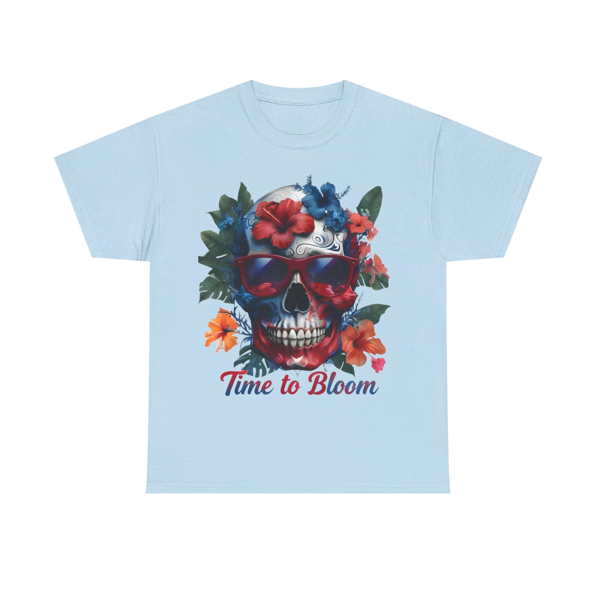 Skull Floral Tee - Time to Bloom, Unisex T-Shirt, Graphic Tee, Gift for Flower Lovers, Vintage Style Apparel