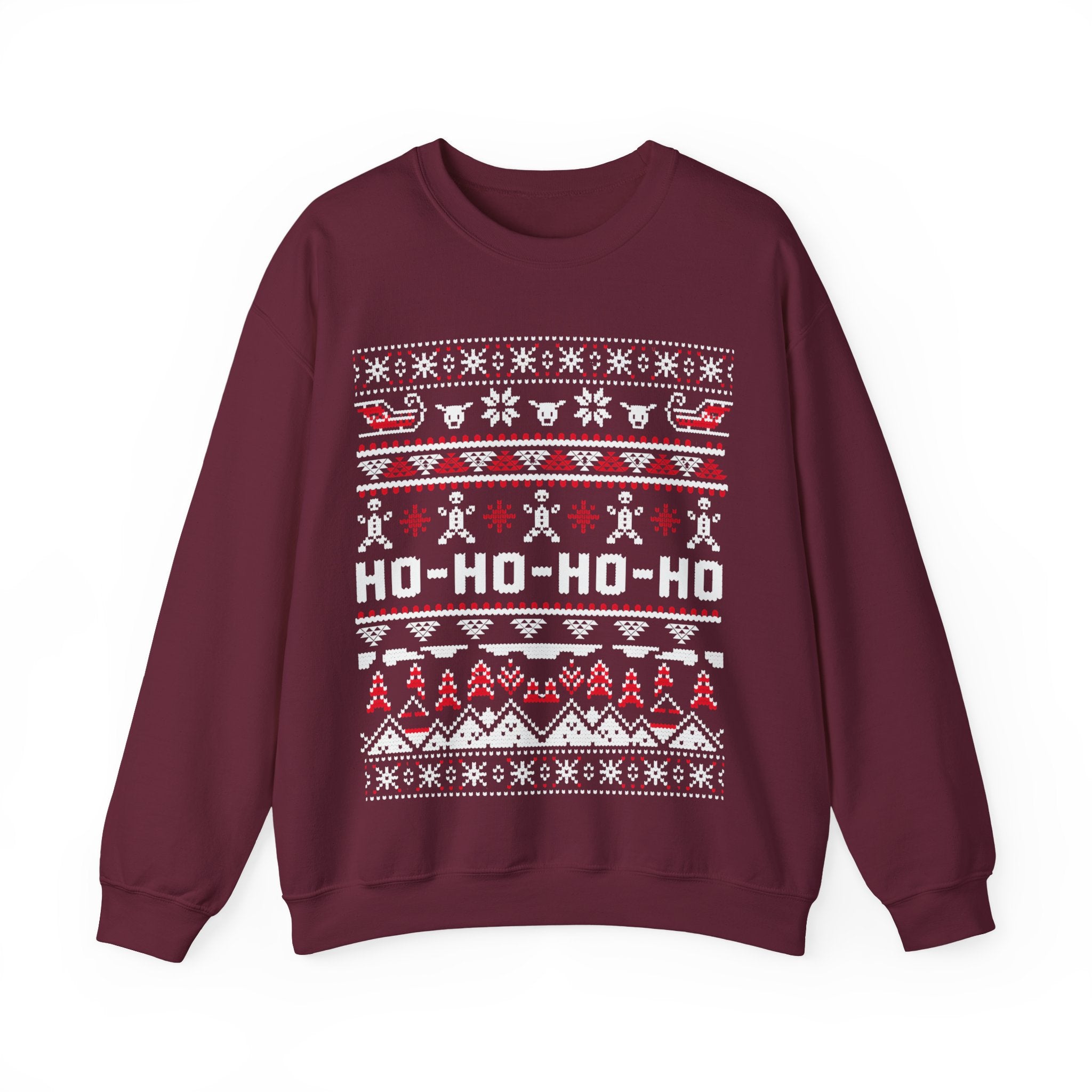 Christmas Ho-Ho-Ho Crewneck Sweatshirt — Festive Ugly Sweater Style