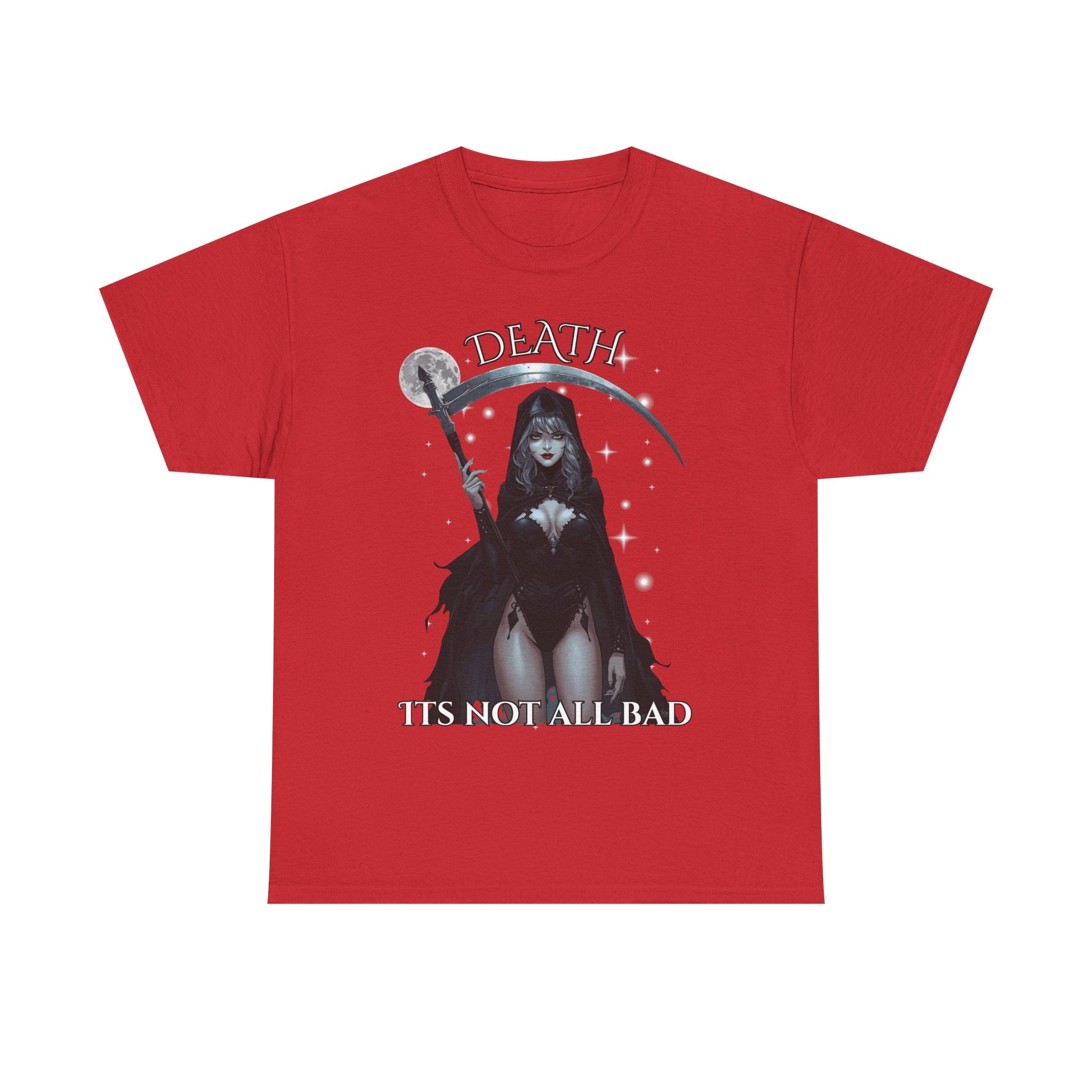 Gothic Death-Themed Tee, Death T-Shirt, Halloween Apparel, Unisex Top, Spooky Gift, Casual Goth Wardrobe