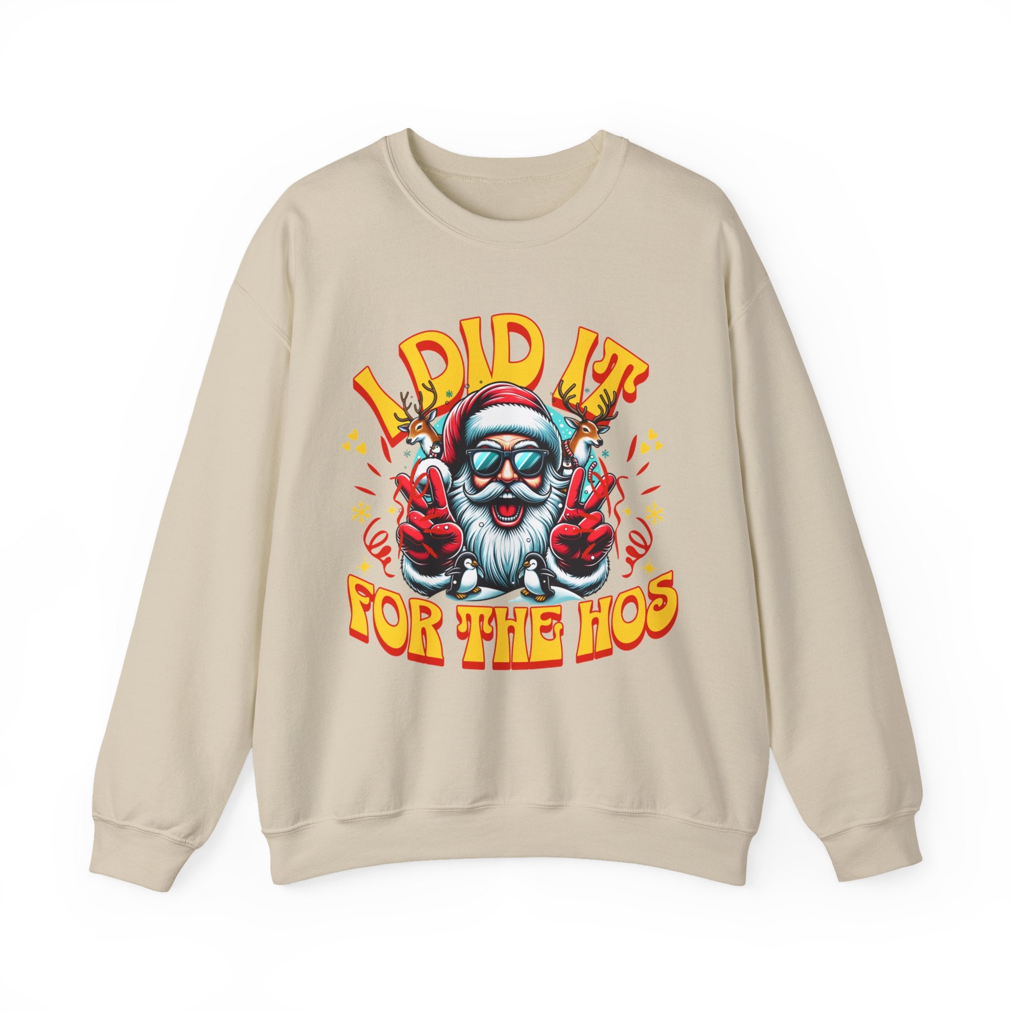 Festive Crewneck Sweatshirt - "I Did It for the Ho's"