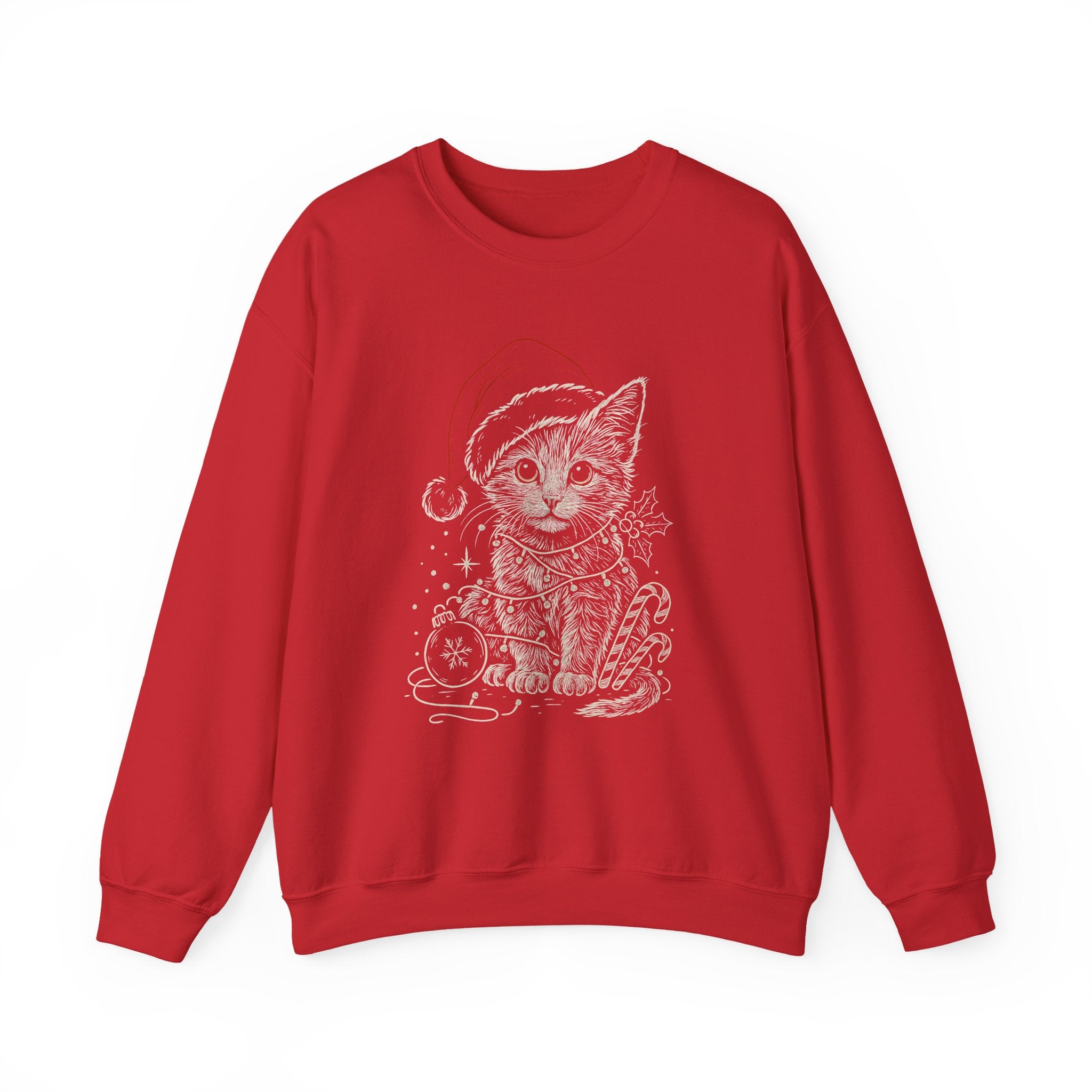 Cute Christmas Cat Crewneck Sweatshirt | Festive Holiday Sweatshirt, Gift for Cat Lovers, Cozy Winter Wear, Unique Cat Apparel, Fun [...]
